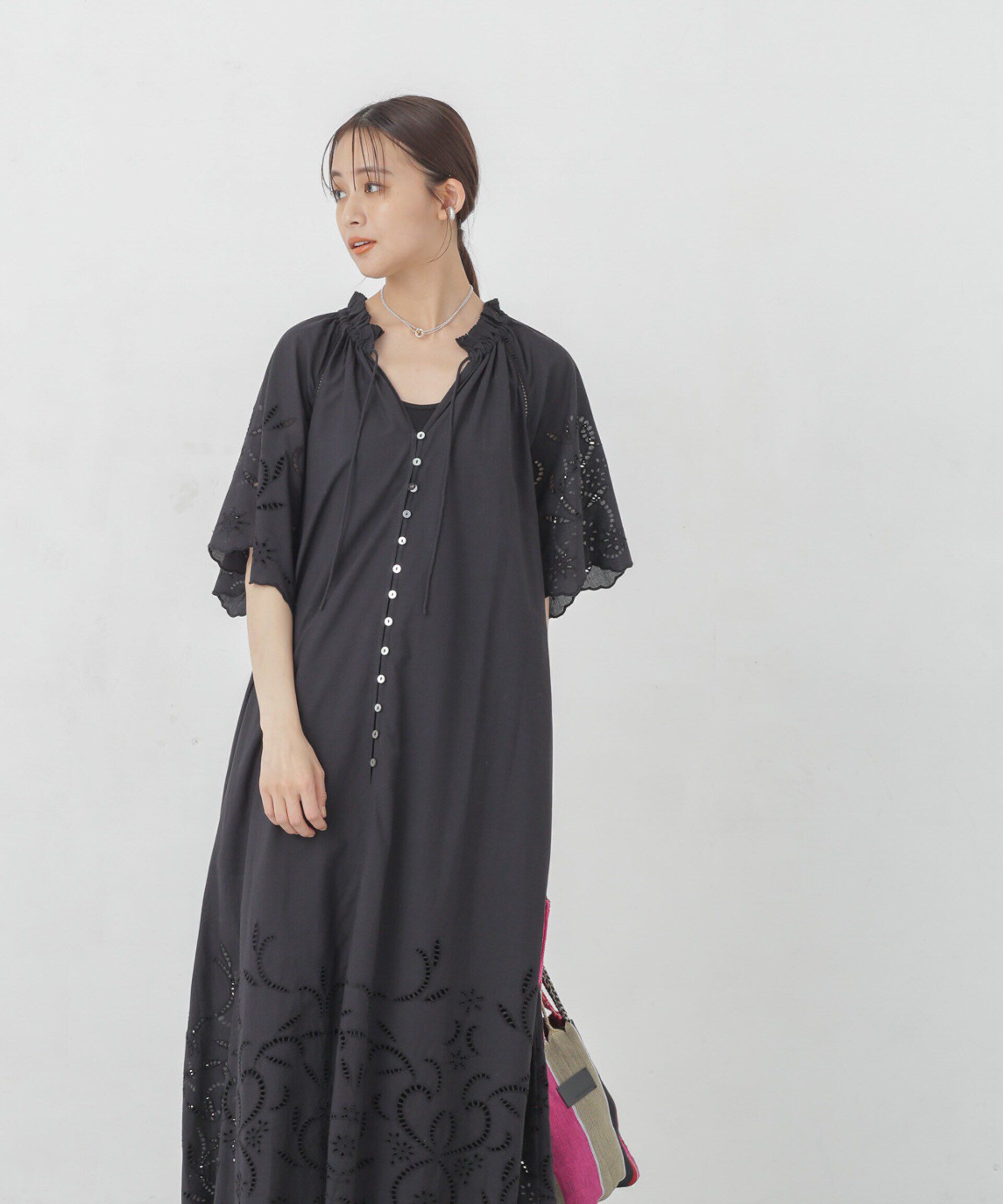 nano･universe「インドシフリー刺繍ワンピース」|ワンピース|