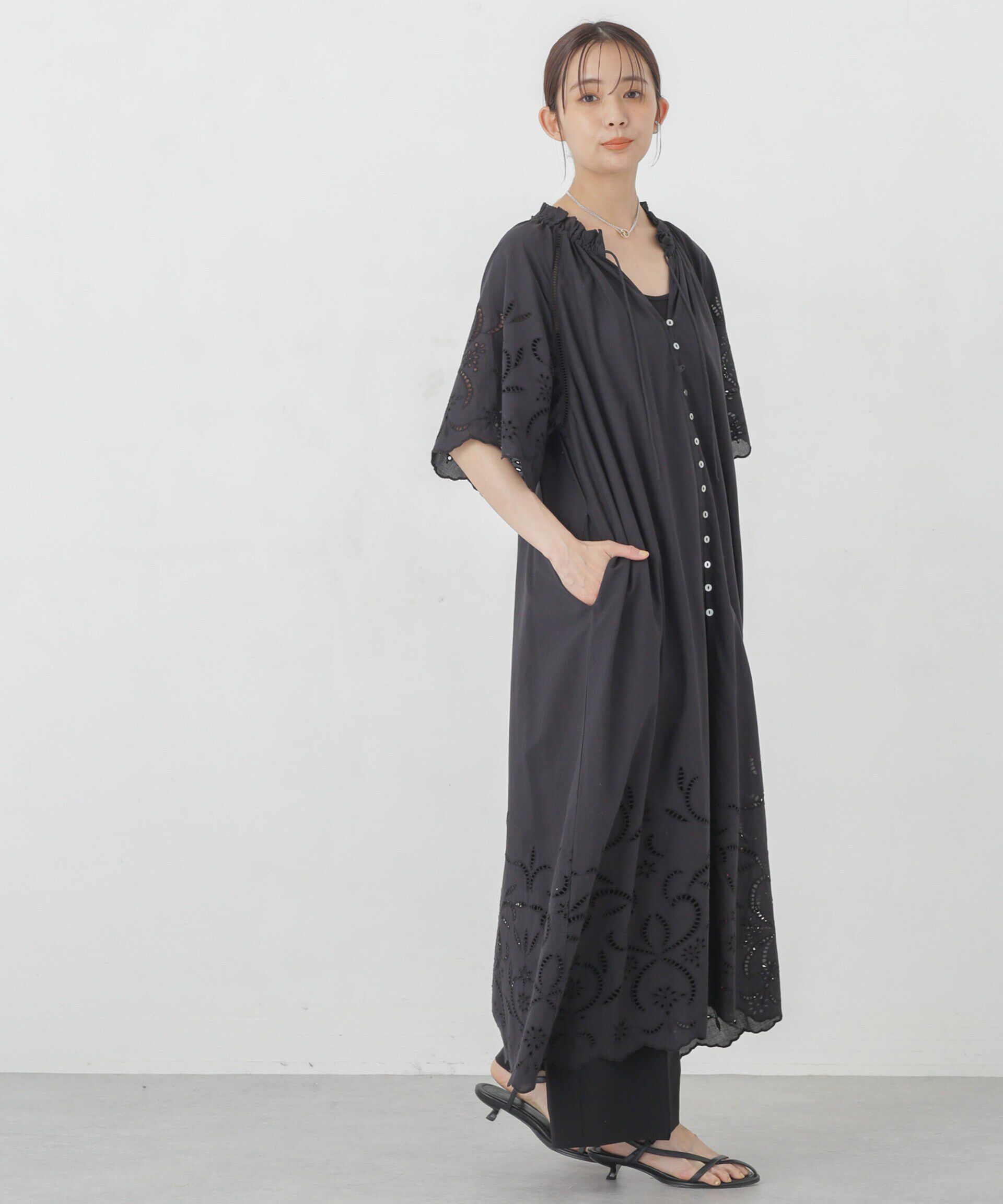 nano･universe「インドシフリー刺繍ワンピース」|ワンピース|