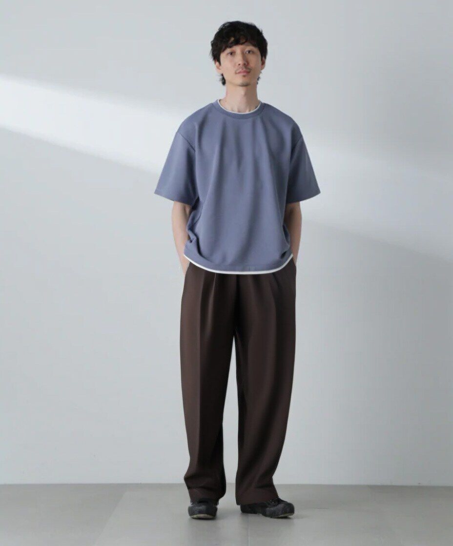 nano･universe「ガーターフェイクレイヤードTシャツ 半袖」|Tシャツ・カットソー|