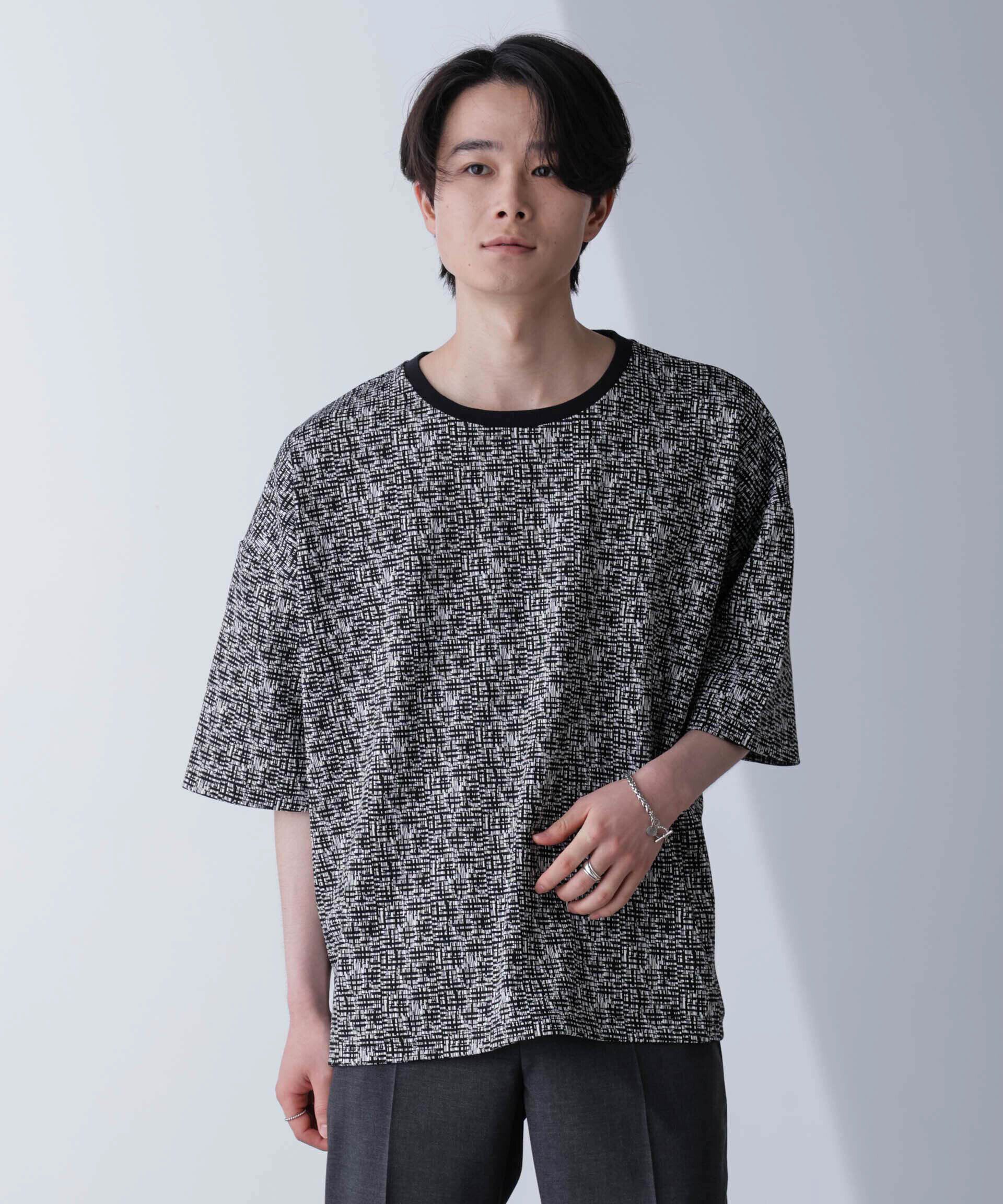 nano･universe「パターンジャガードTシャツ 半袖」|Tシャツ・カットソー|