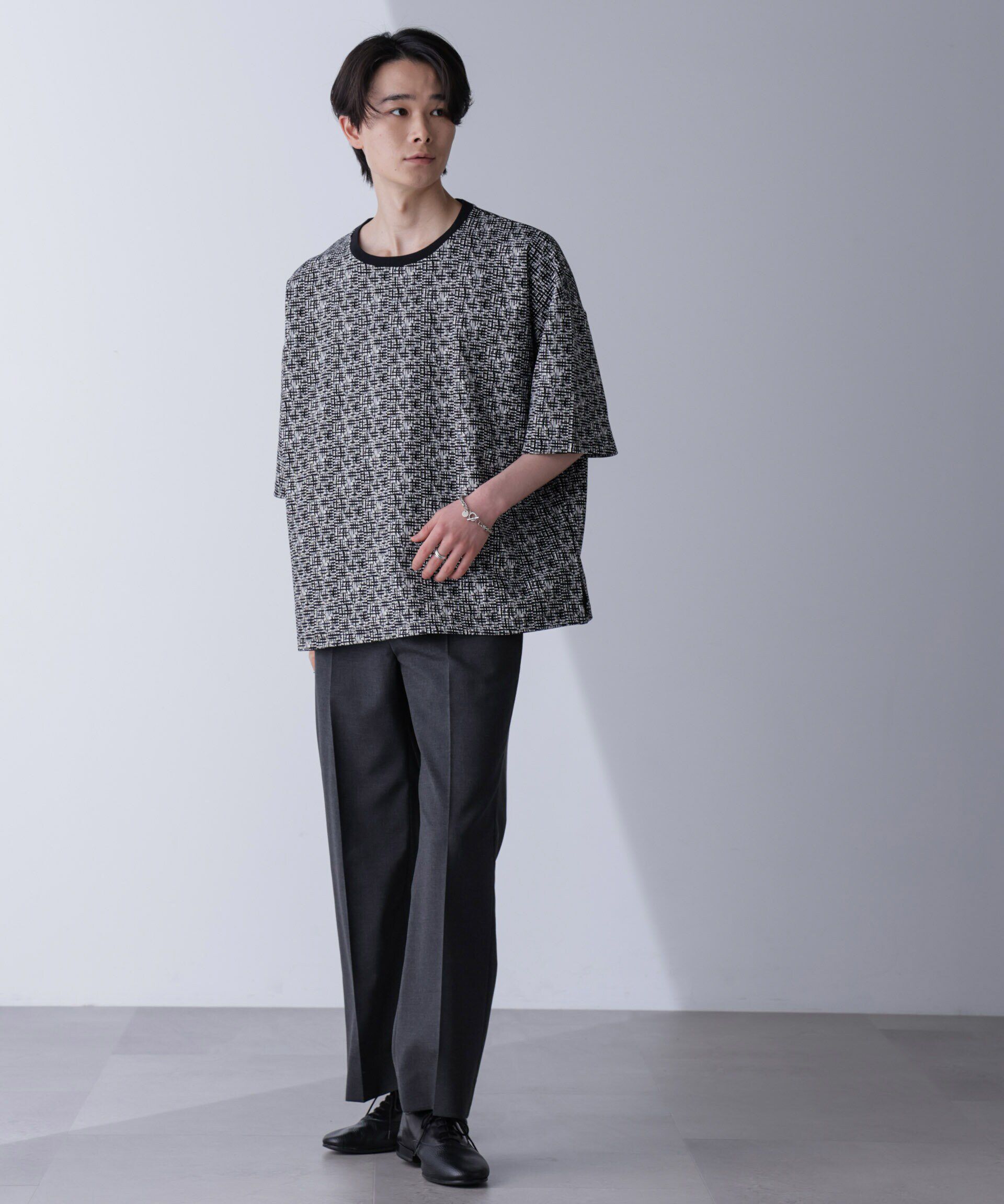 nano･universe「パターンジャガードTシャツ 半袖」|Tシャツ・カットソー|