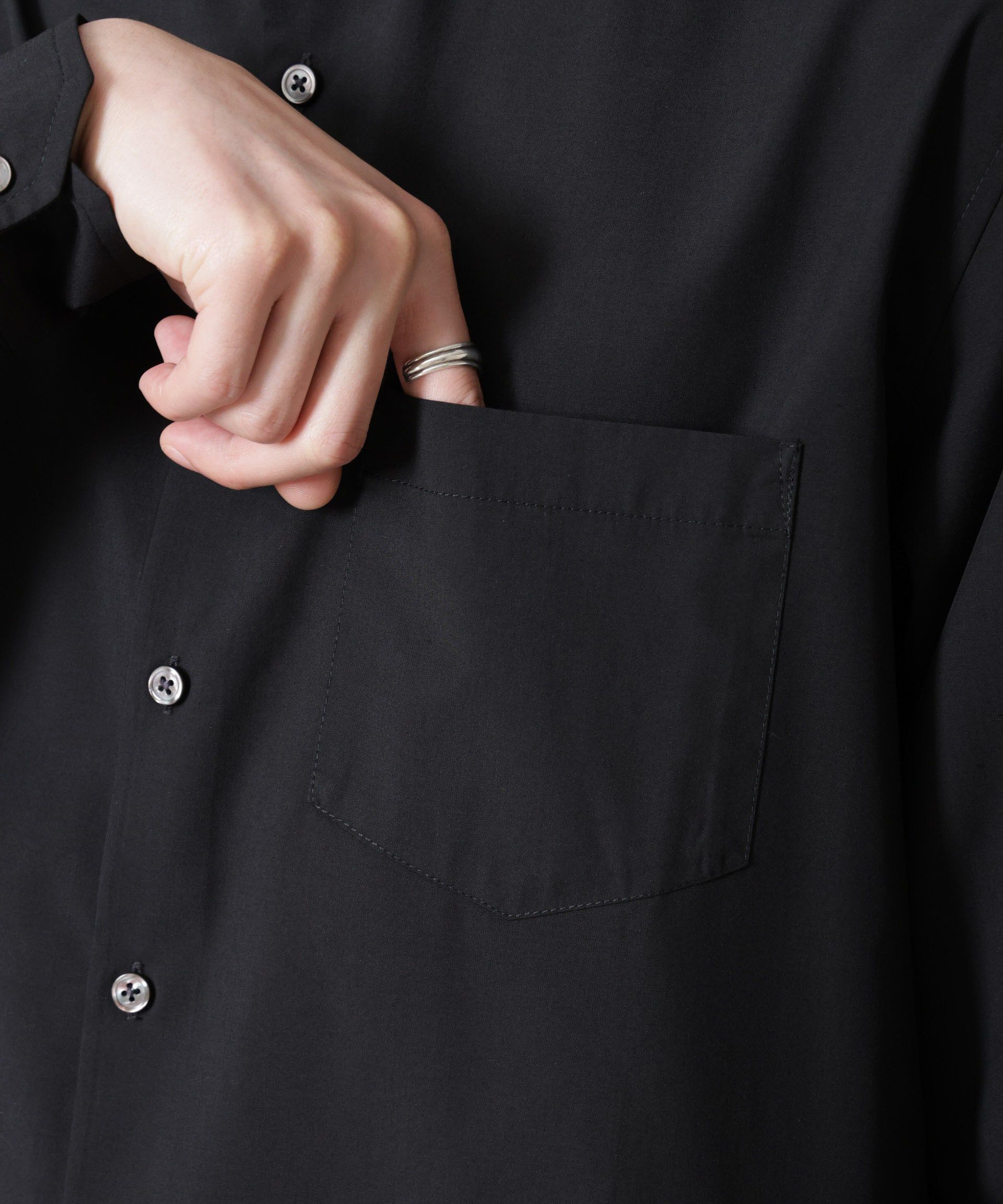 nano･universe「バンブーフォート バンドカラーシャツ」|シャツ・ブラウス|