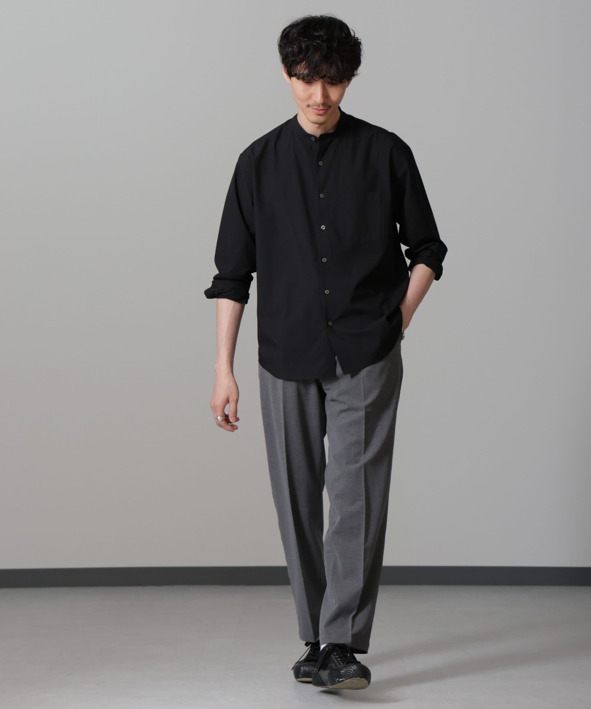 nano･universe「バンブーフォート バンドカラーシャツ」|シャツ・ブラウス|