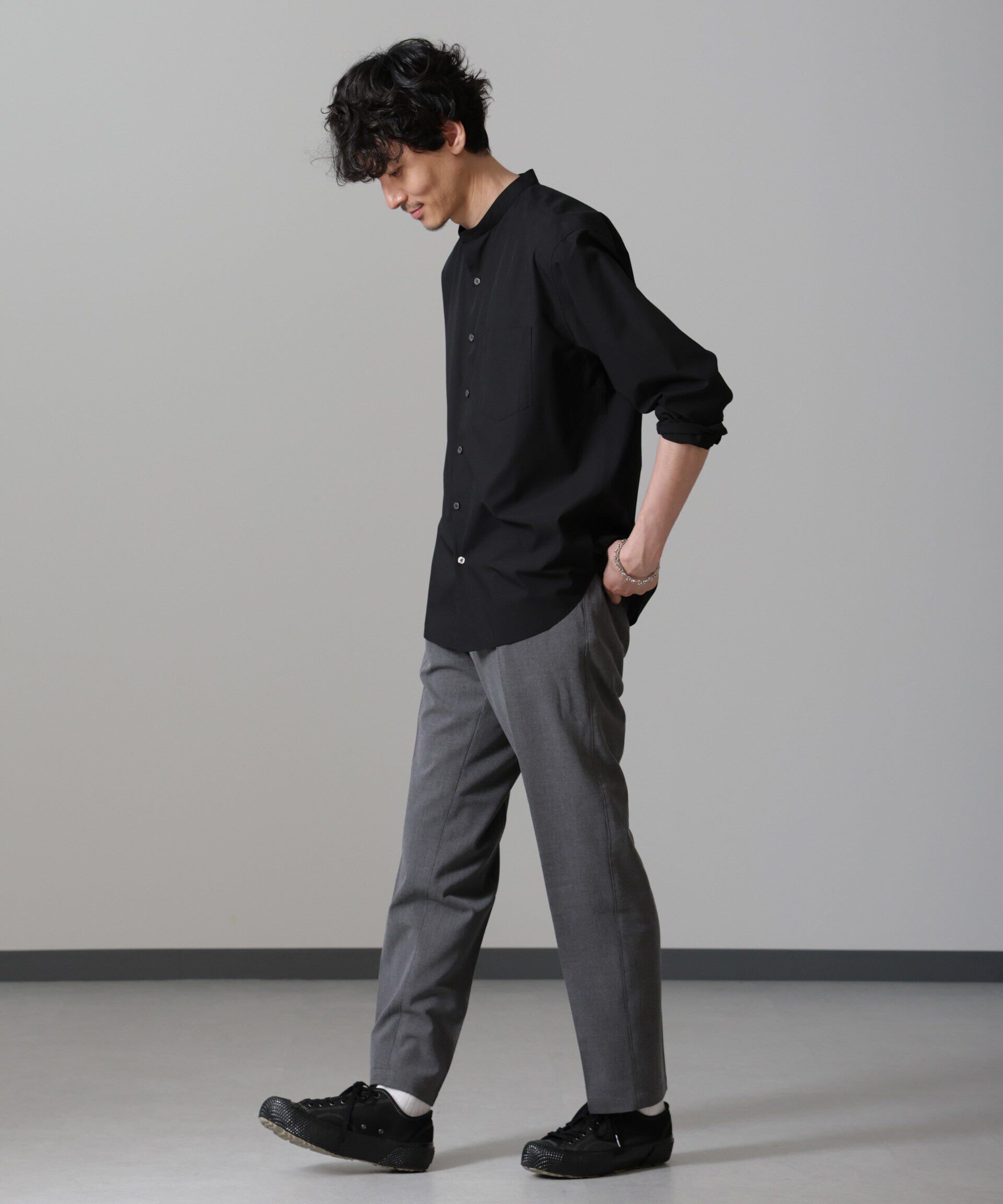 nano･universe「バンブーフォート バンドカラーシャツ」|シャツ・ブラウス|