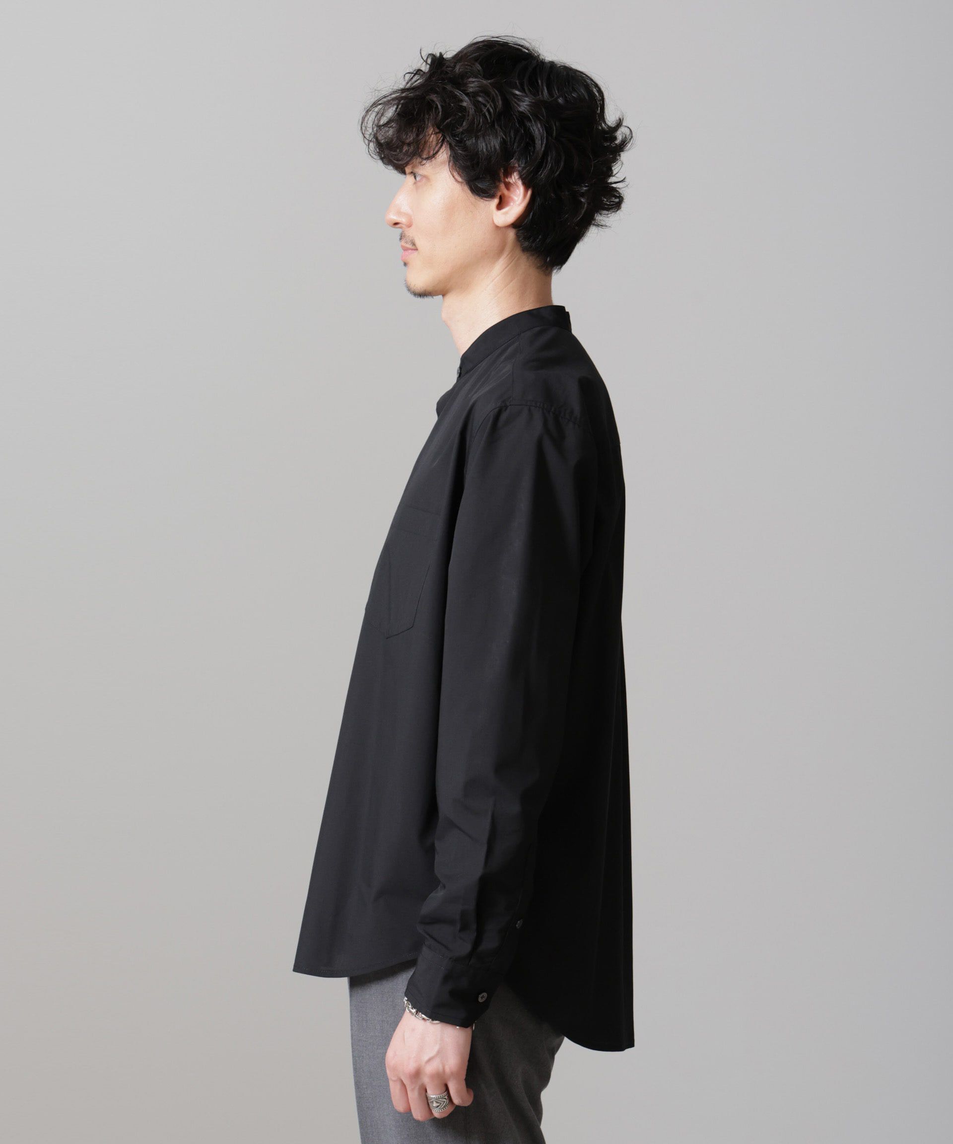 nano･universe「バンブーフォート バンドカラーシャツ」|シャツ・ブラウス|