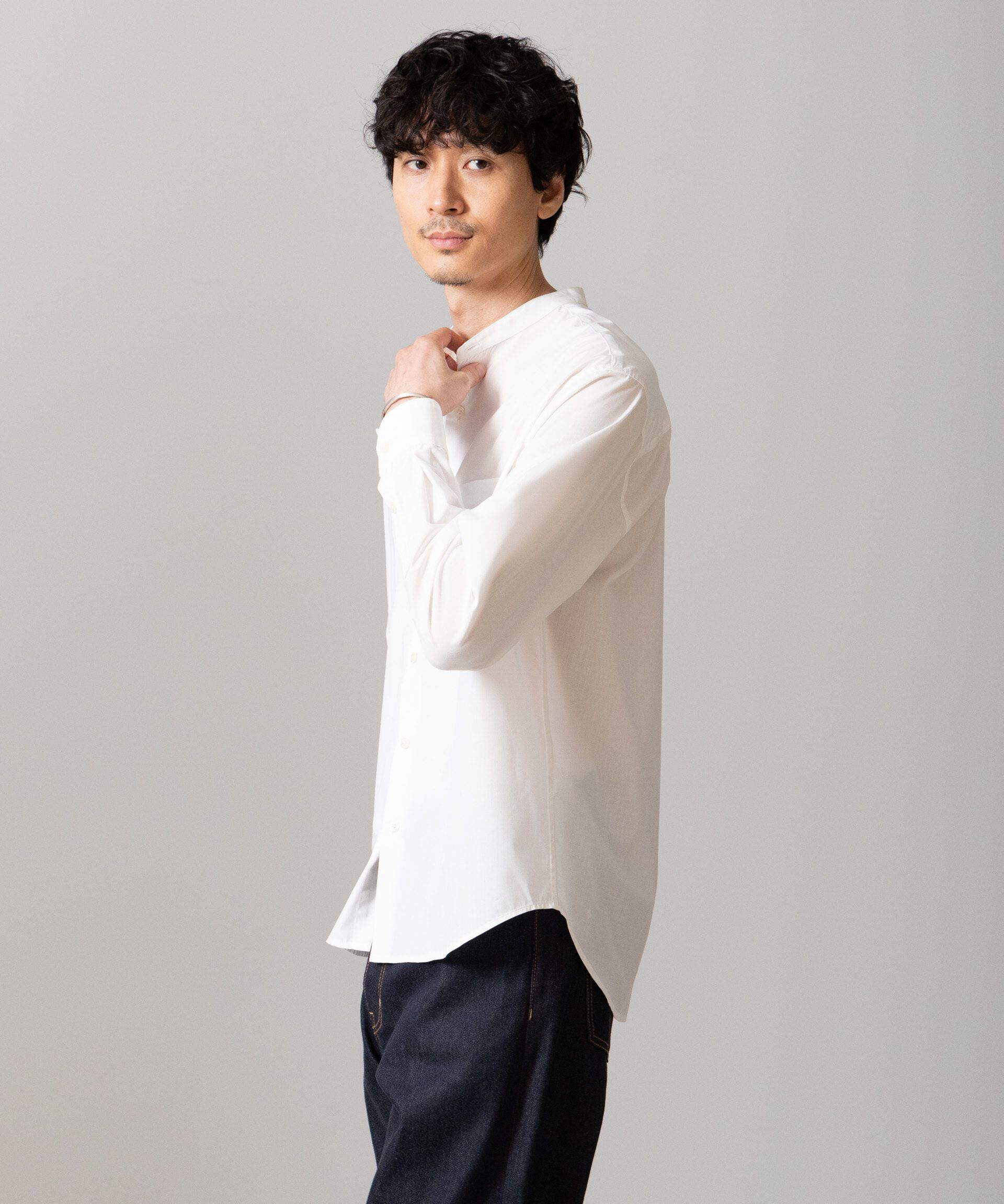 nano･universe「バンブーフォート バンドカラーシャツ」|シャツ・ブラウス|