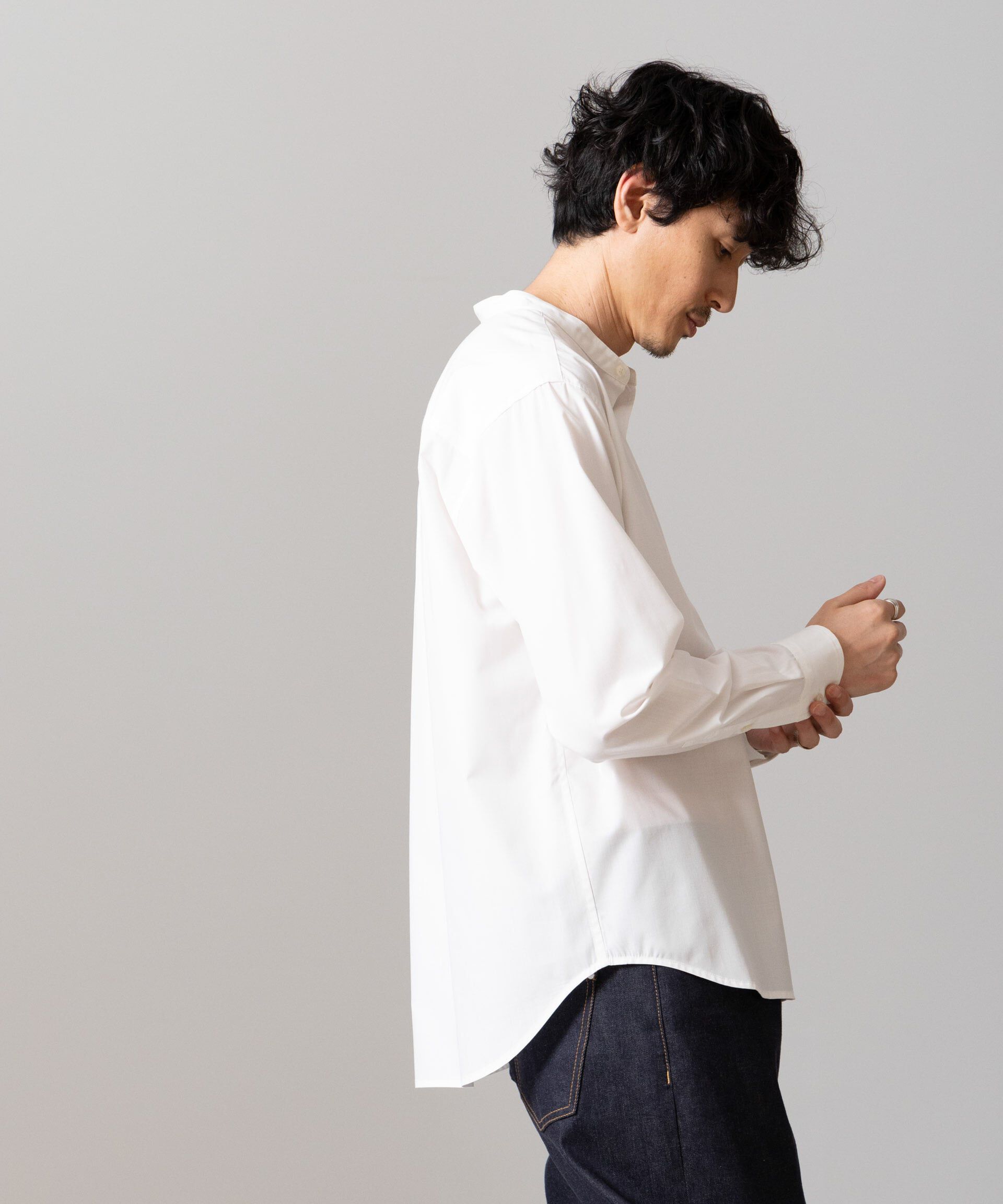 nano･universe「バンブーフォート バンドカラーシャツ」|シャツ・ブラウス|