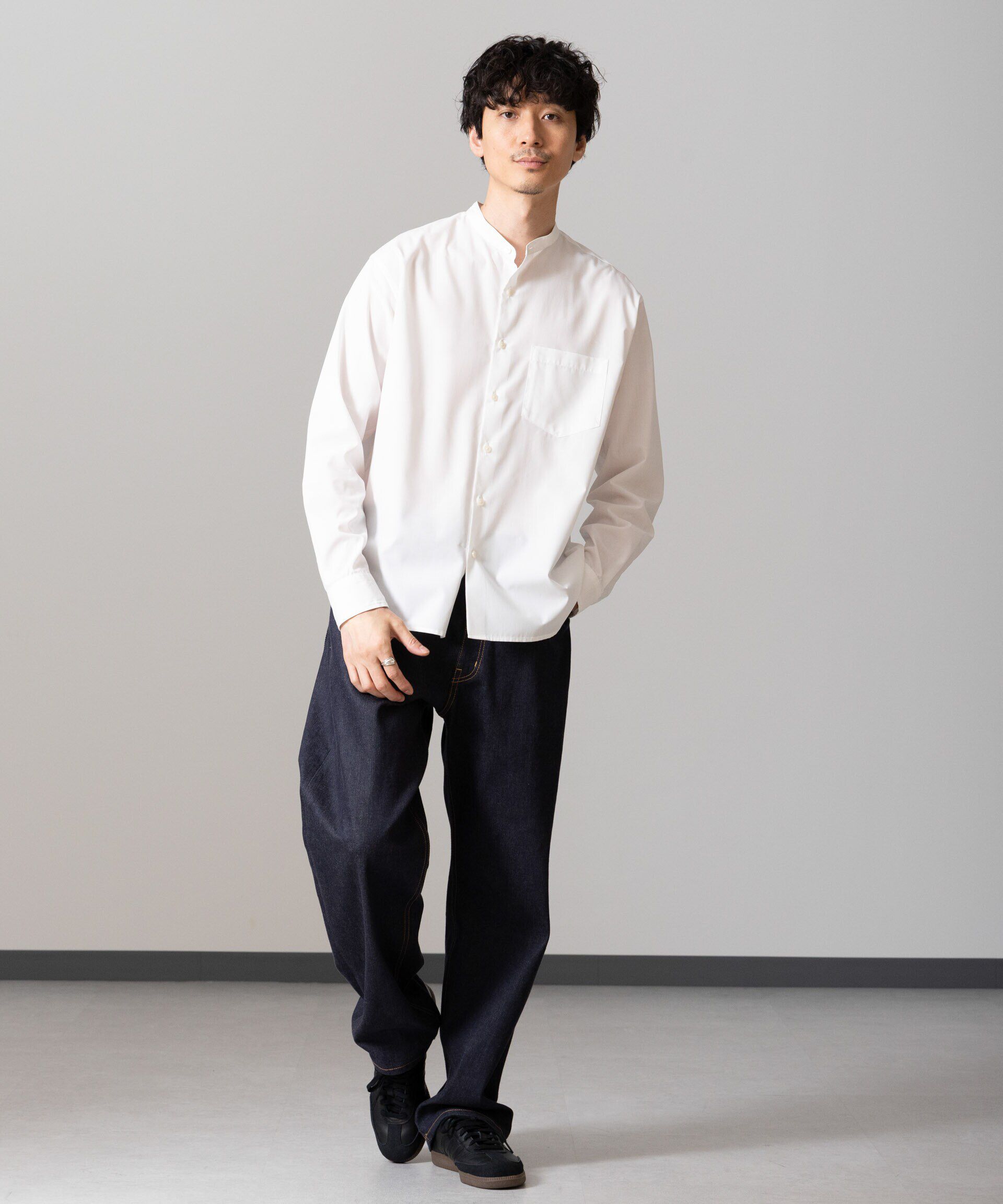 nano･universe「バンブーフォート バンドカラーシャツ」|シャツ・ブラウス|