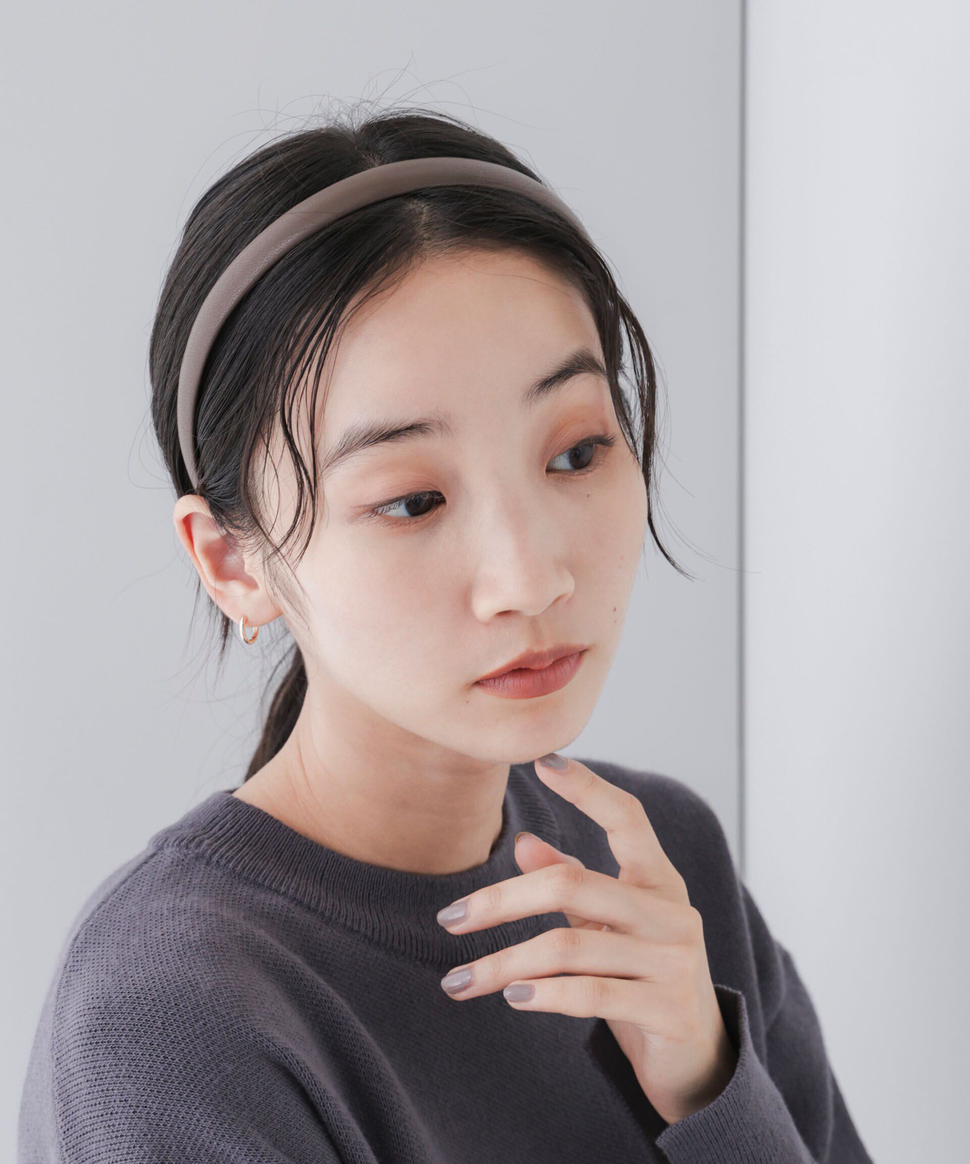 nano･universe「フェイクレザーカチューシャ」|その他|ブラウン