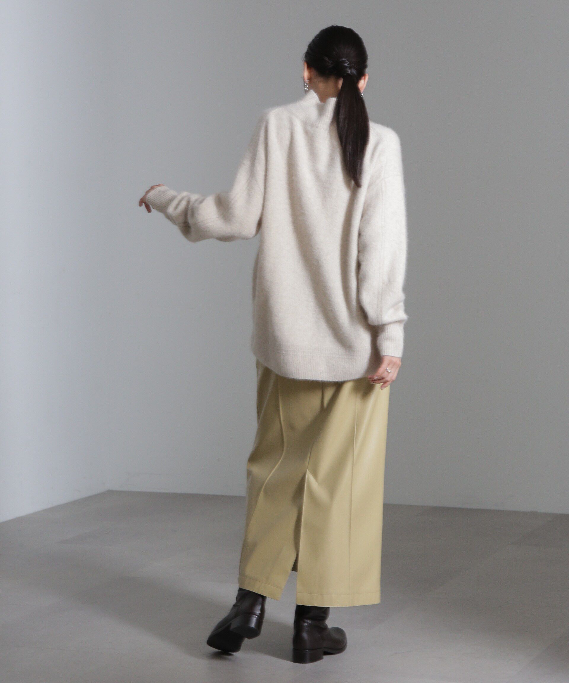 nano･universe「フェイクレザーピンタックスカート(セットアップ可)」|スカート|