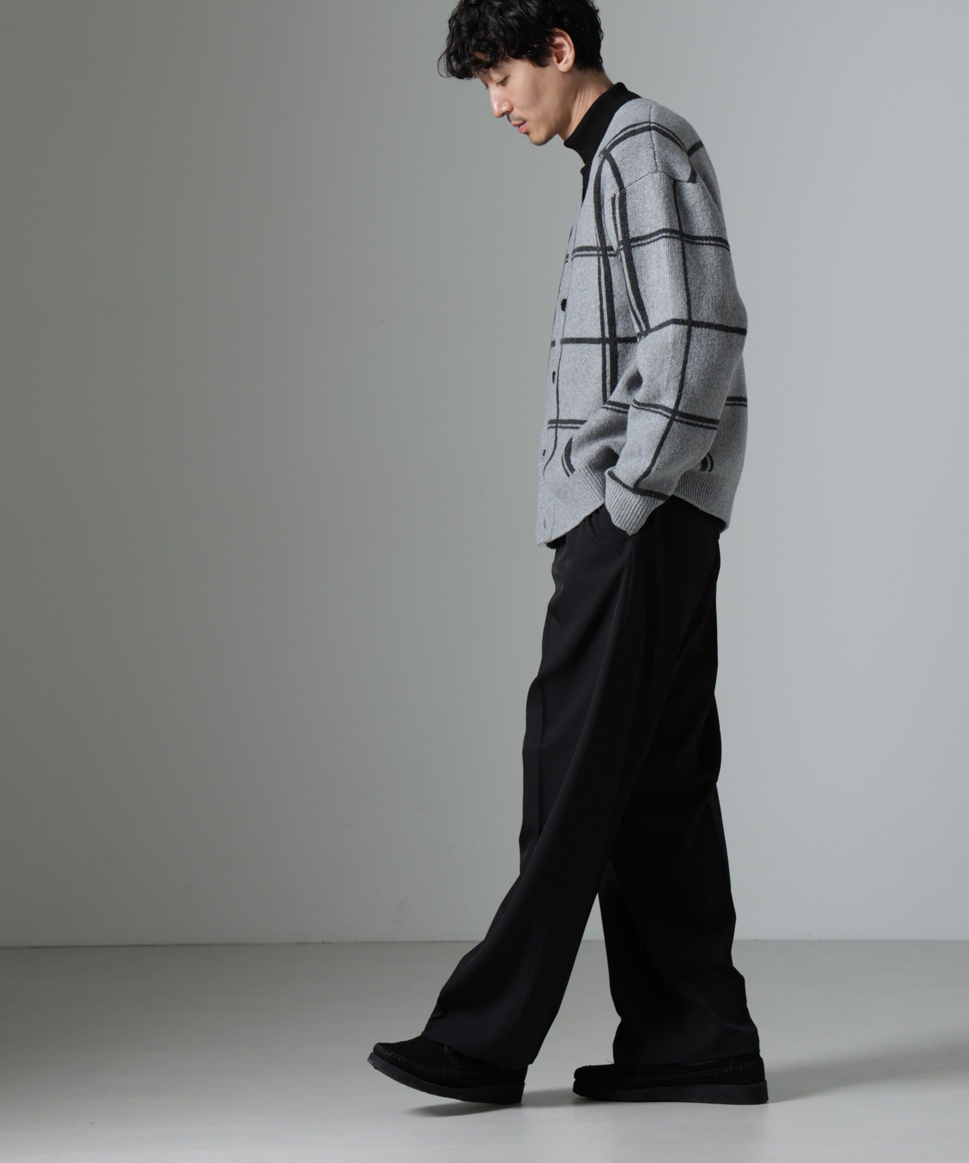 nano･universe「ビッグチェックニットカーディガン」|ニット・セーター|