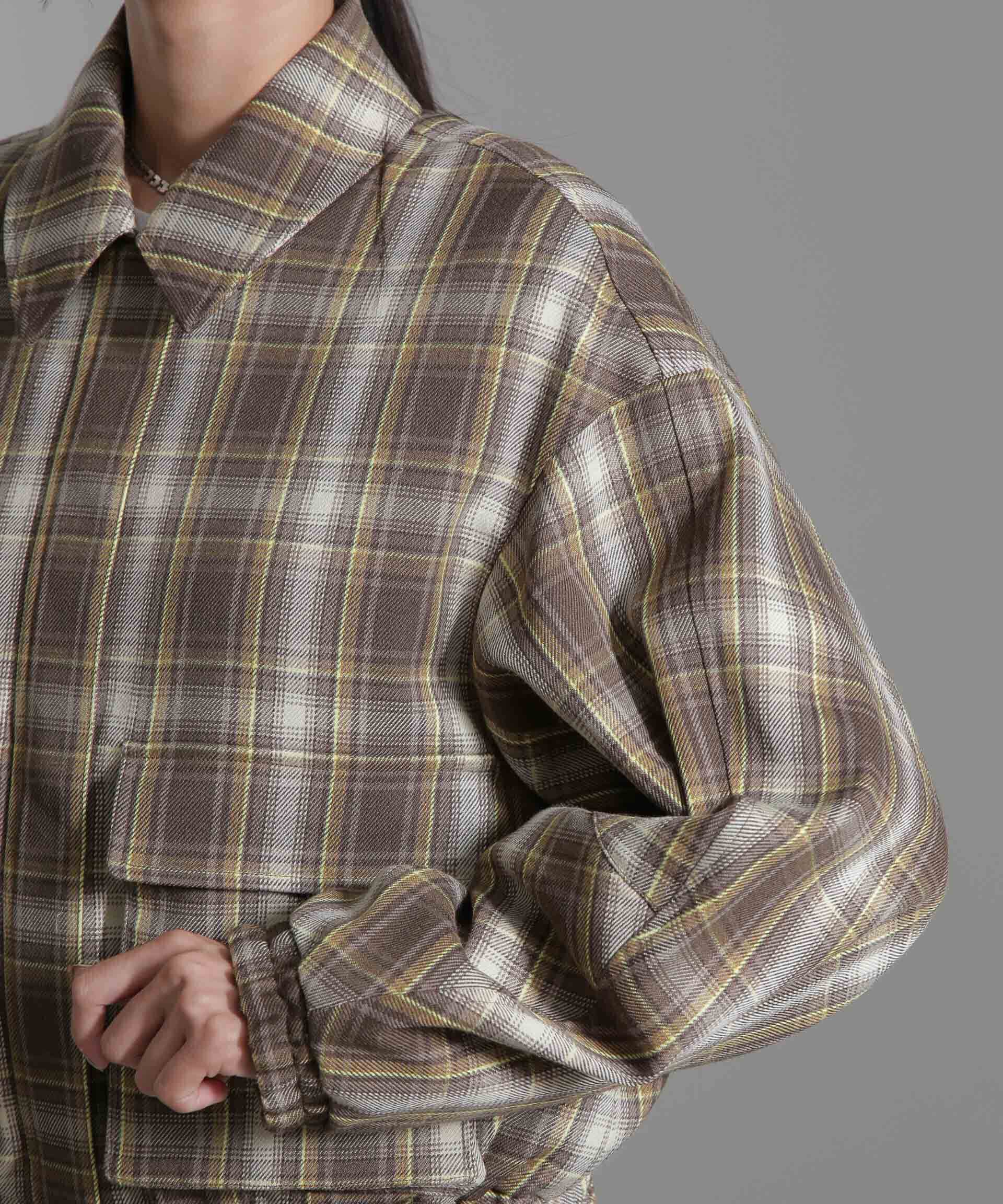 nano･universe「チェックショートブルゾン」|ブルゾン・スタジャン|