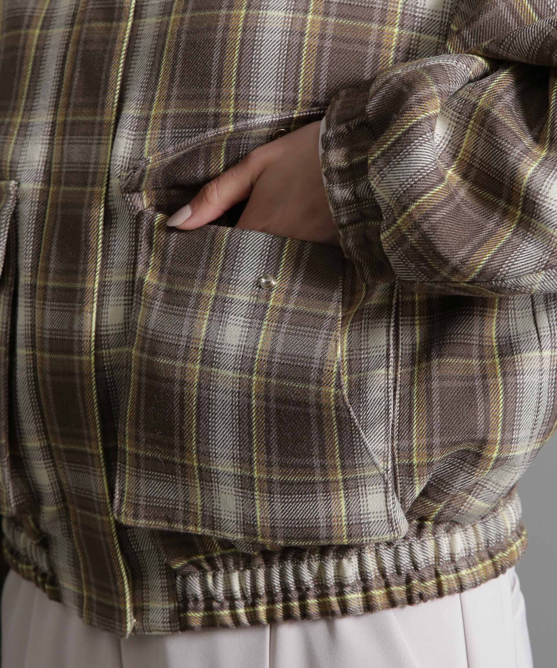 nano･universe「チェックショートブルゾン」|ブルゾン・スタジャン|