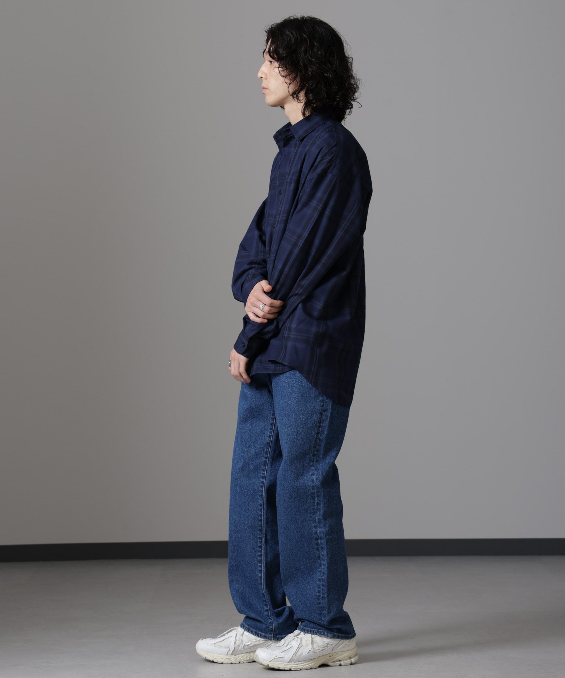 nano･universe「ビッグドレープチェックシャツ 長袖」|シャツ・ブラウス|