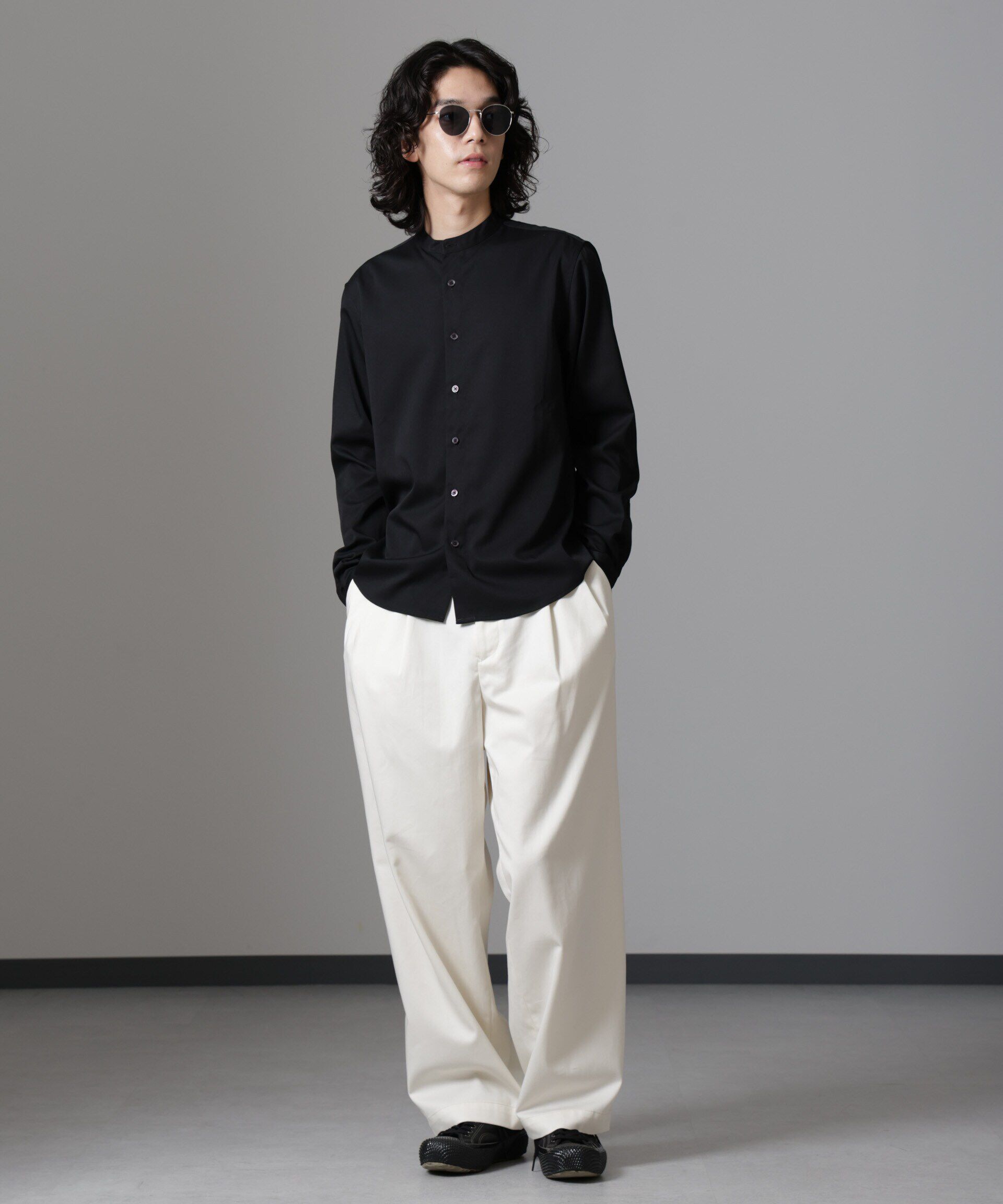 nano･universe「スタンダードバンドカラーシャツ/長袖」|シャツ・ブラウス|