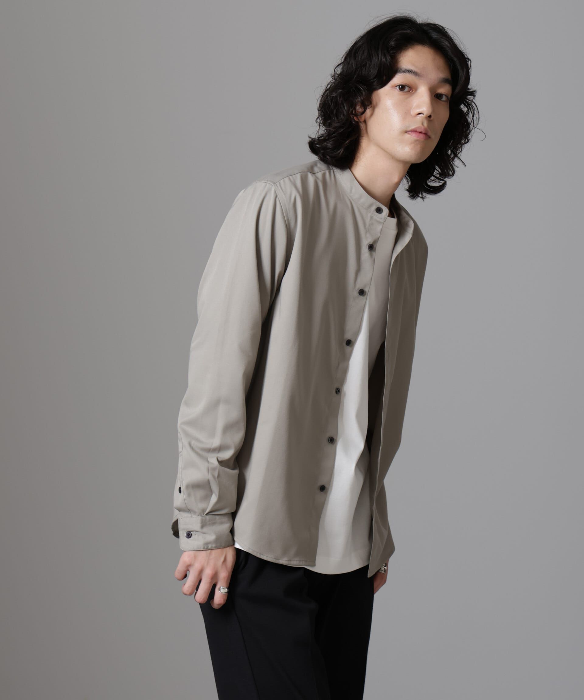 nano･universe「スタンダードバンドカラーシャツ/長袖」|シャツ・ブラウス|