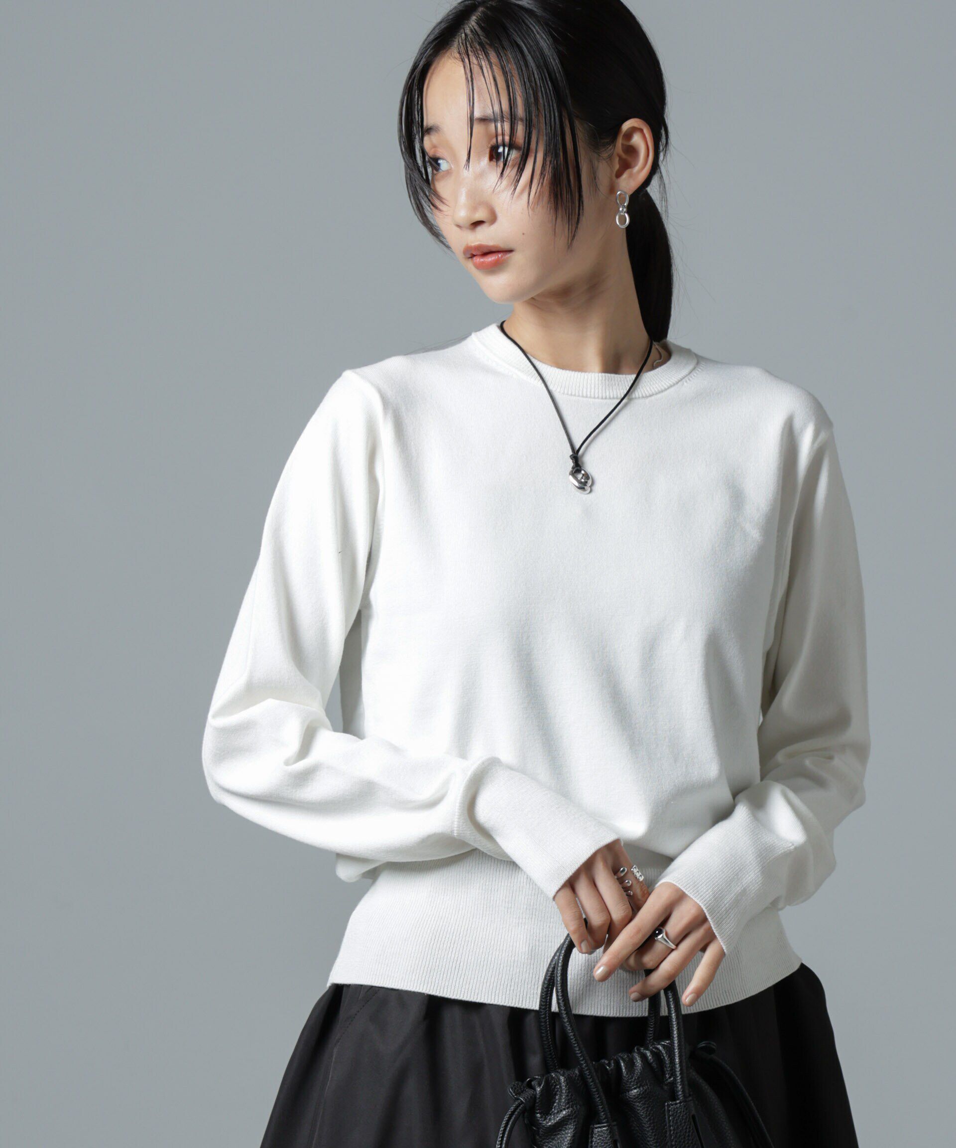 nano･universe「洗濯機洗可バンブーレーヨンニットプルオーバー」|ニット・セーター|