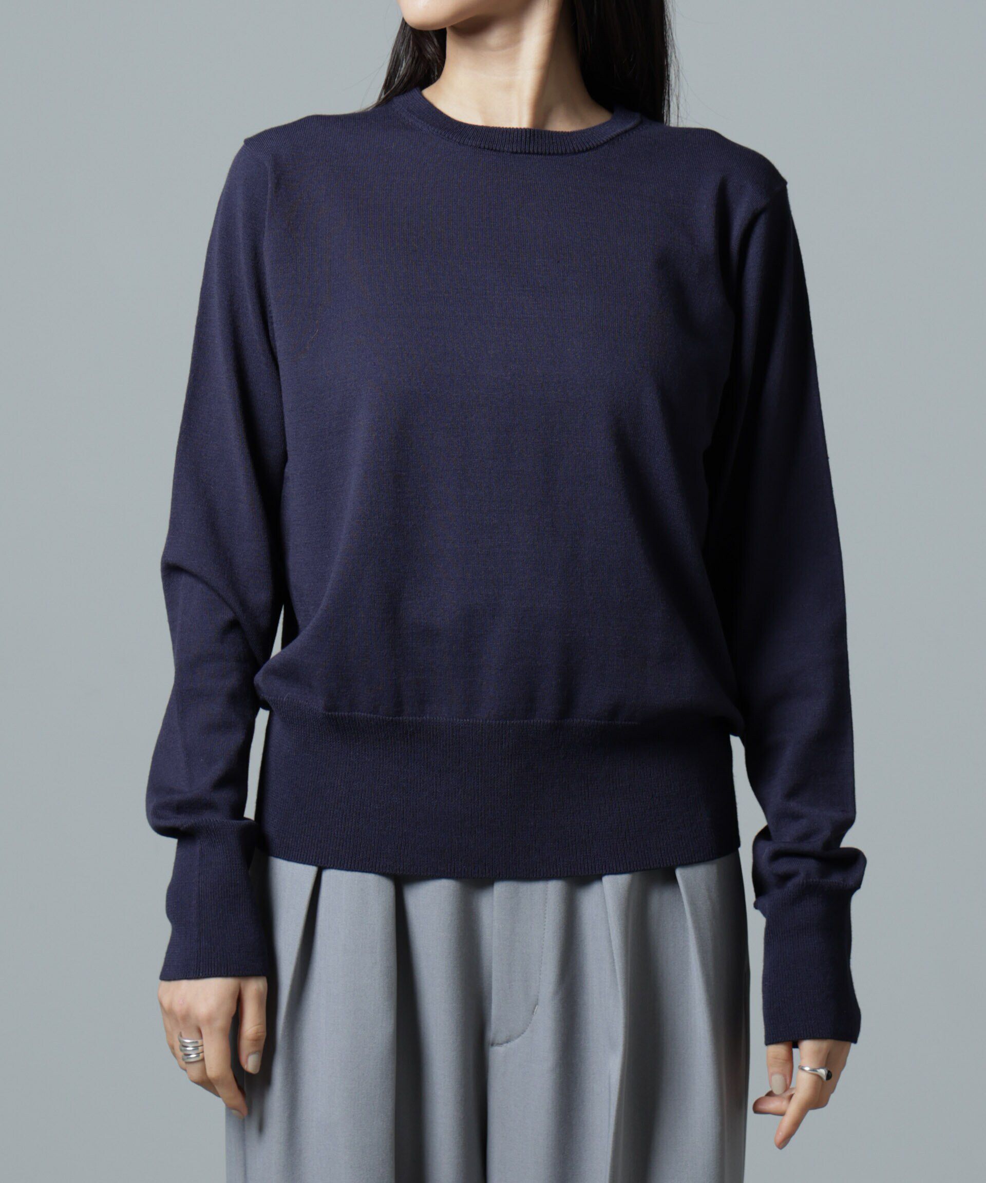 nano･universe「洗濯機洗可バンブーレーヨンニットプルオーバー」|ニット・セーター|