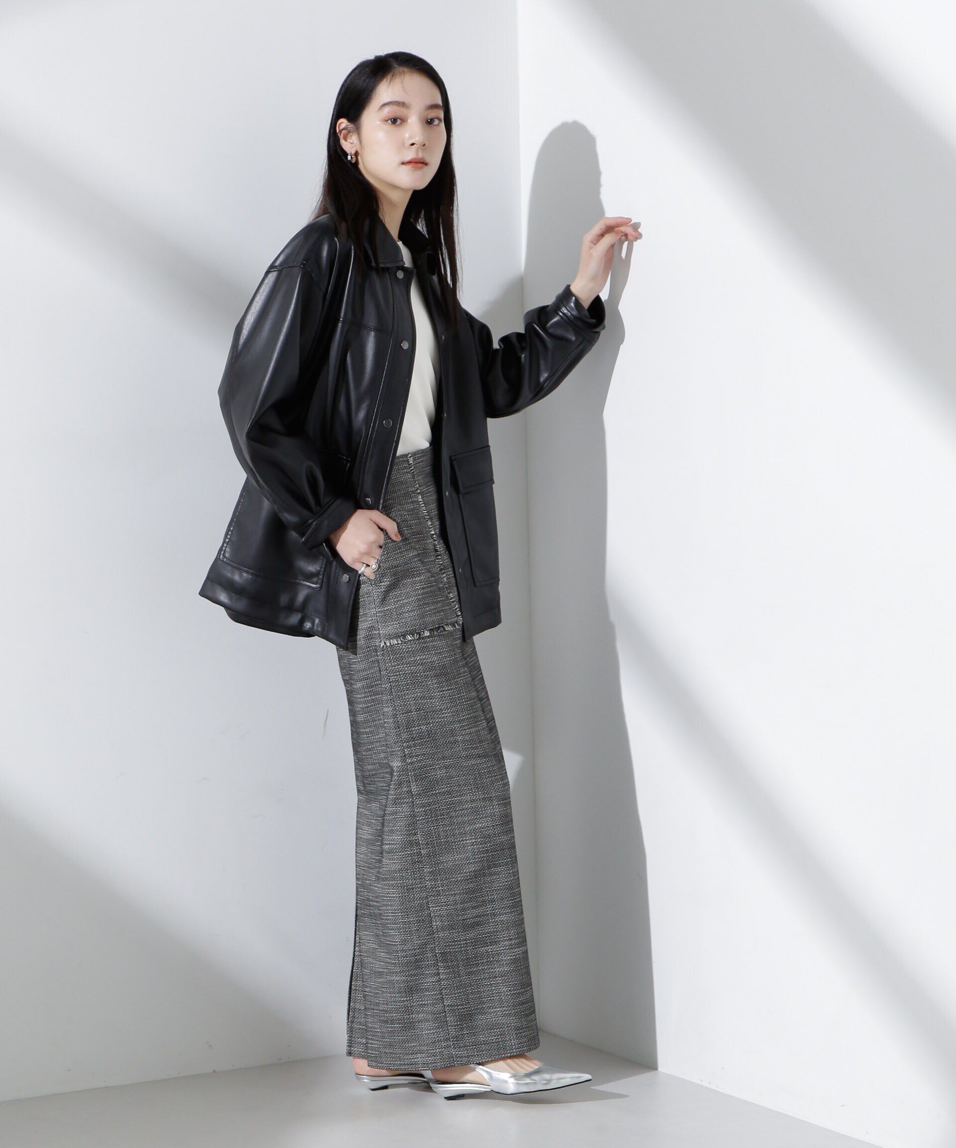 nano･universe「フリンジアウトポケットIラインスカート」|スカート|