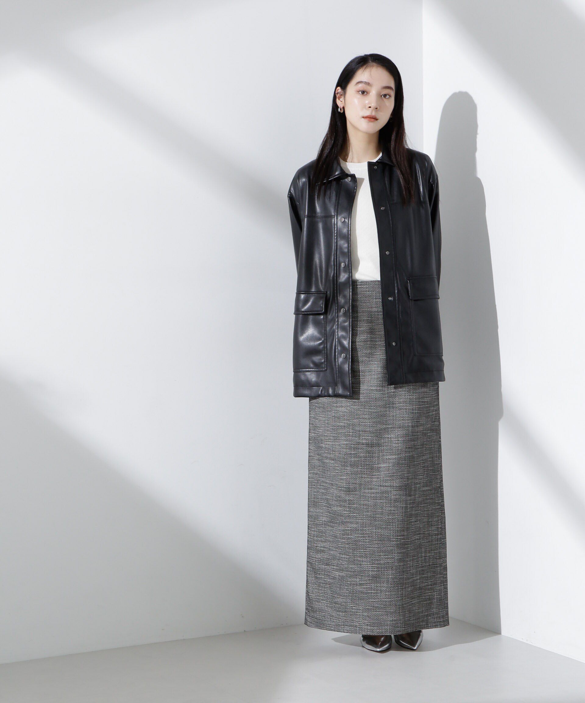 nano･universe「フリンジアウトポケットIラインスカート」|スカート|