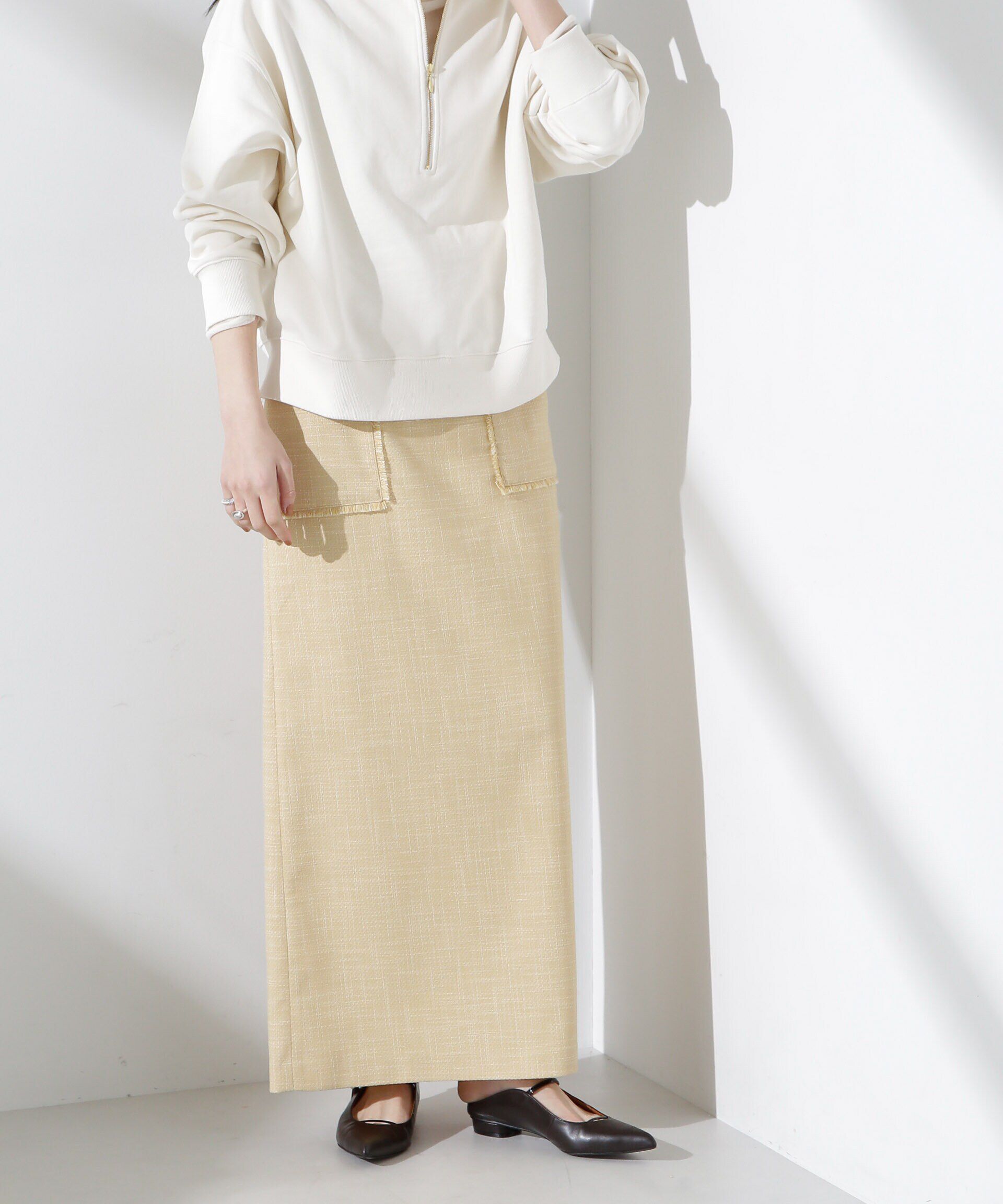 nano･universe「フリンジアウトポケットIラインスカート」|スカート|