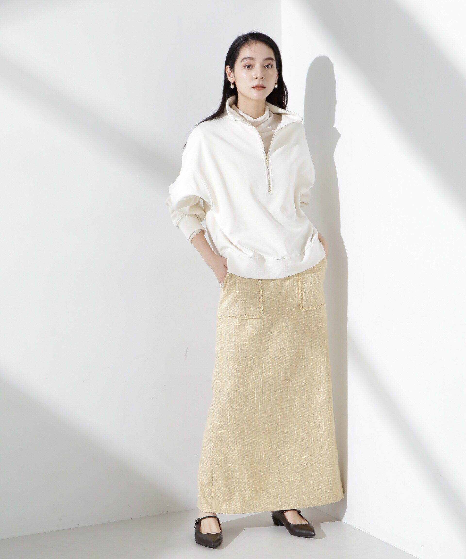 nano･universe「フリンジアウトポケットIラインスカート」|スカート|