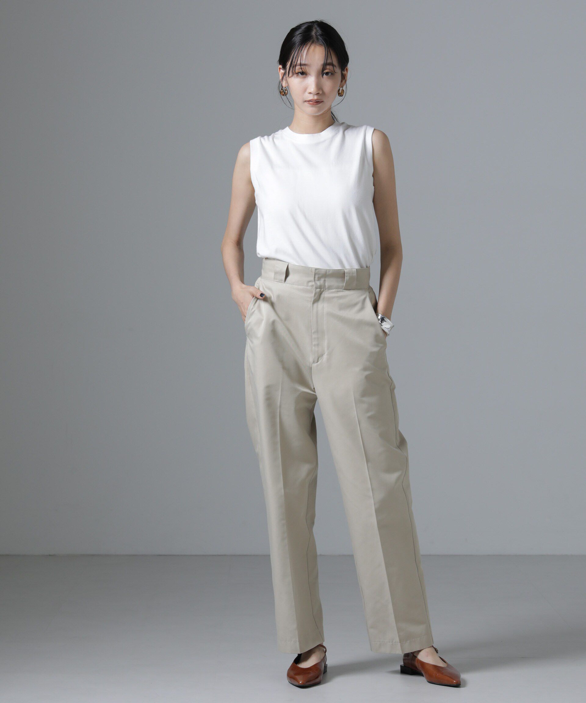 nano･universe「Hanes/2P JapanFit for HER スリーブレスTシャツ」|Tシャツ・カットソー|