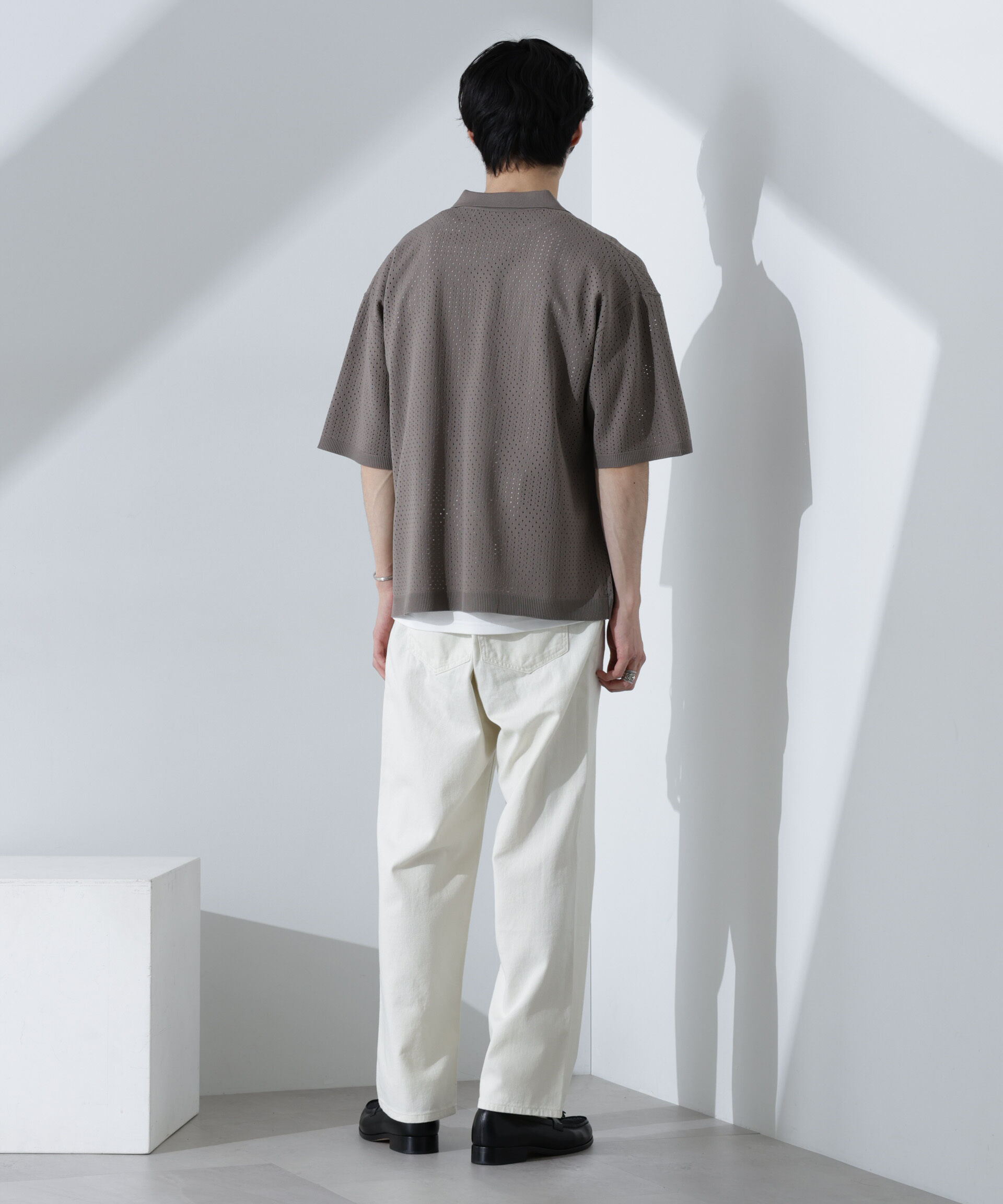 nano･universe「スキッパーテックニットポロシャツ/半袖」|ニット・セーター|