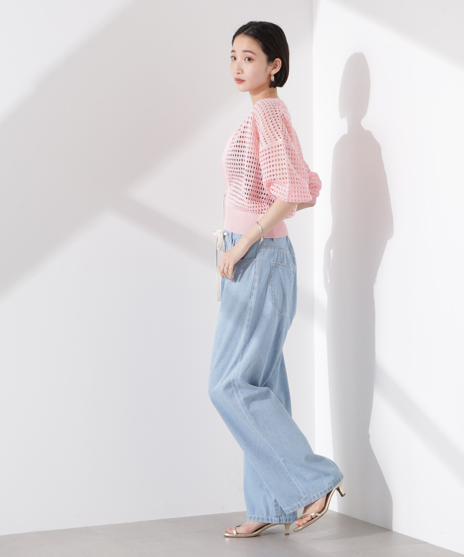 nano･universe「メッシュニットジップカーディガン」|ニット・セーター|