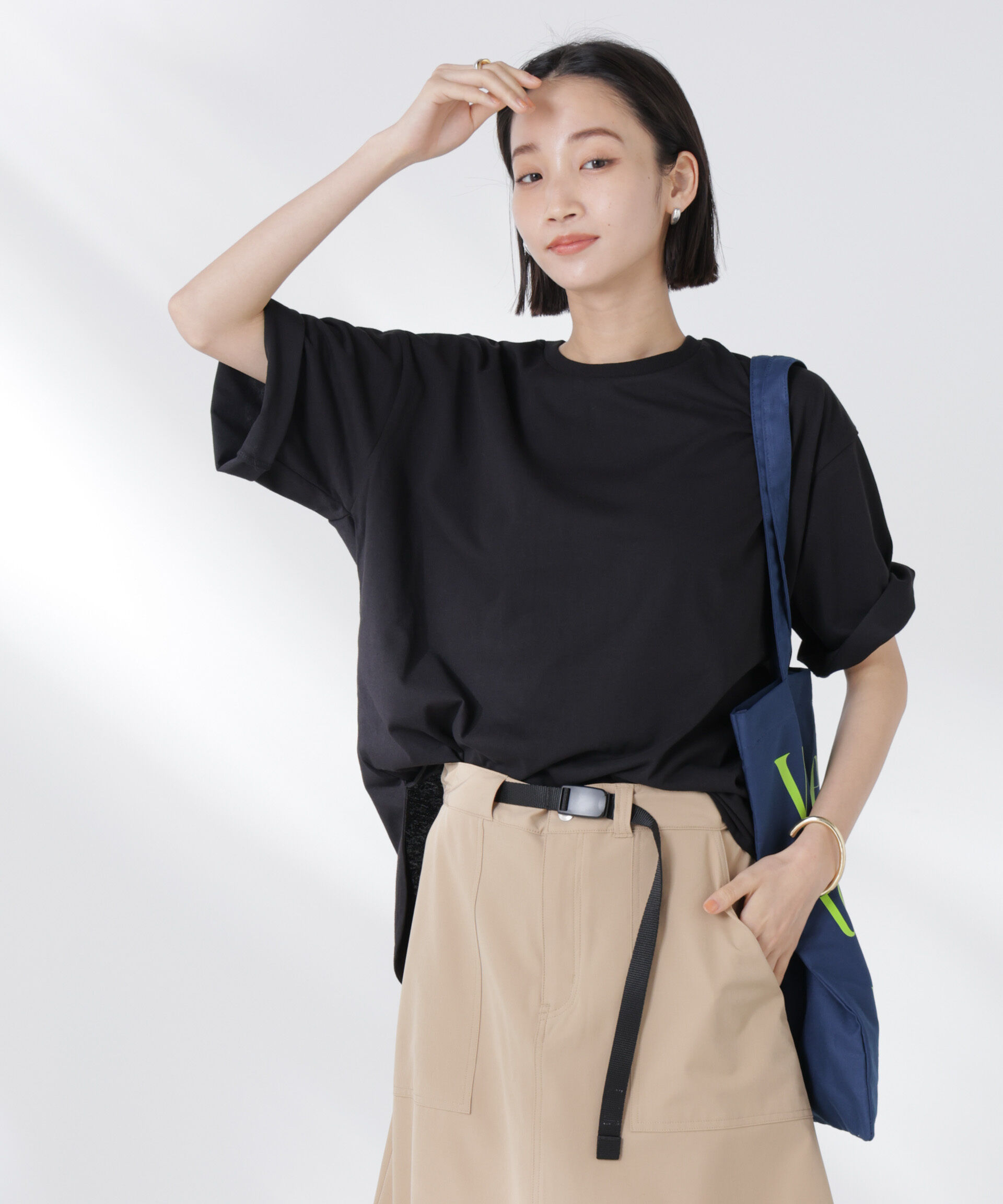 nano･universe「STORATECH 機能素材ラウンドヘムTシャツ」|Tシャツ・カットソー|ブラック