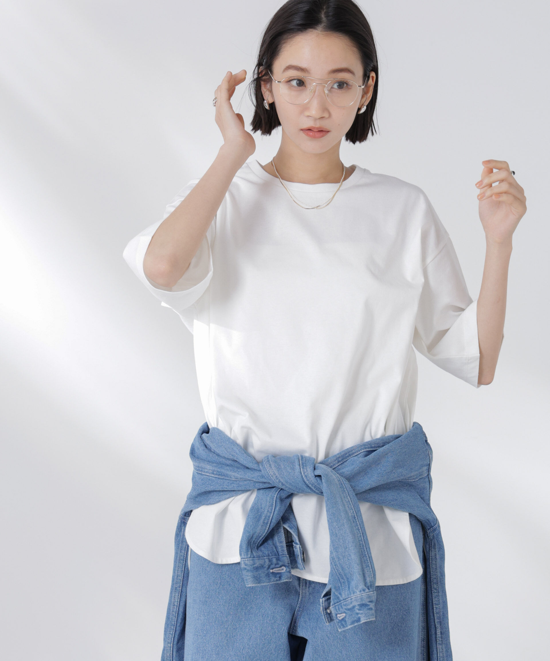 nano･universe「STORATECH 機能素材ラウンドヘムTシャツ」|Tシャツ・カットソー|ホワイト