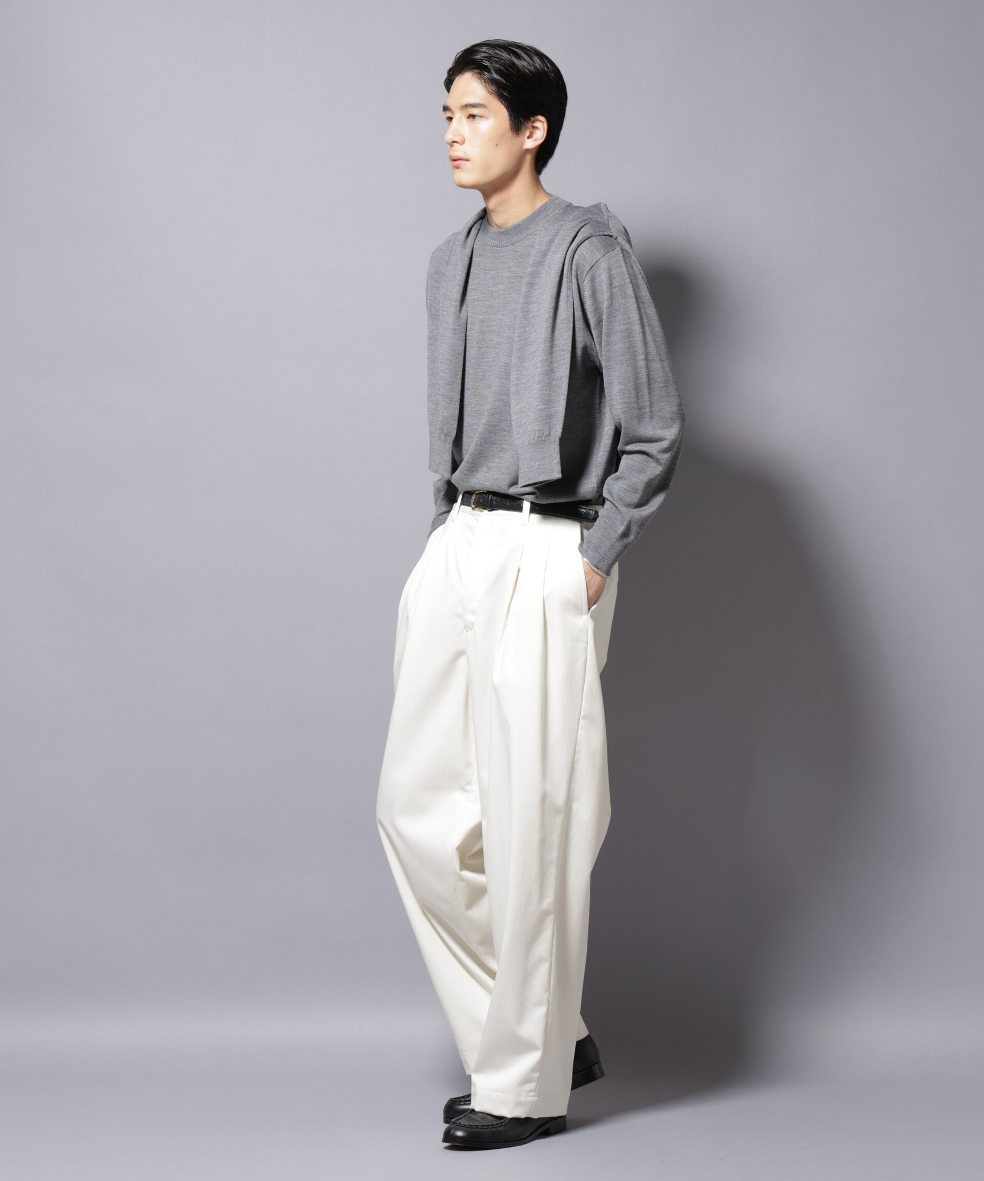 nano･universe「「毛玉レスニット」ファインゲージクルーネック」|ニット・セーター|