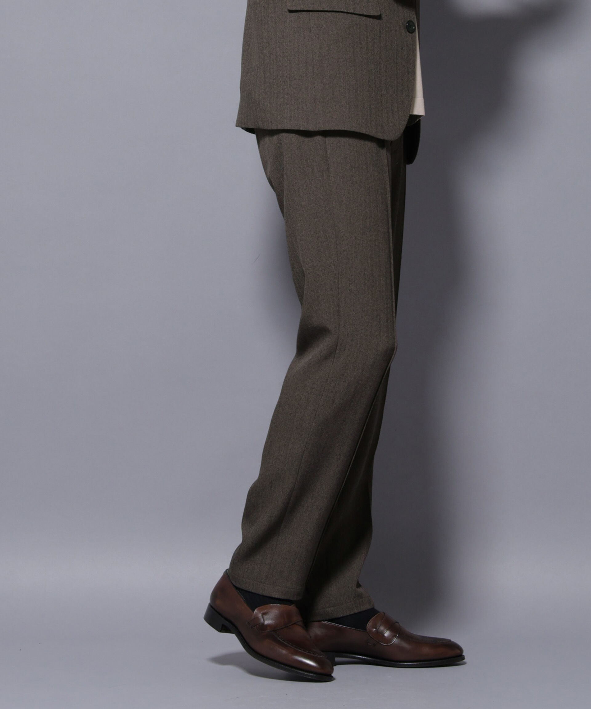 nano･universe「｢N TROUSERS BASIC｣ 洗えるMIXツイードストレッチパンツ(セットアップ可)」|スーツ|