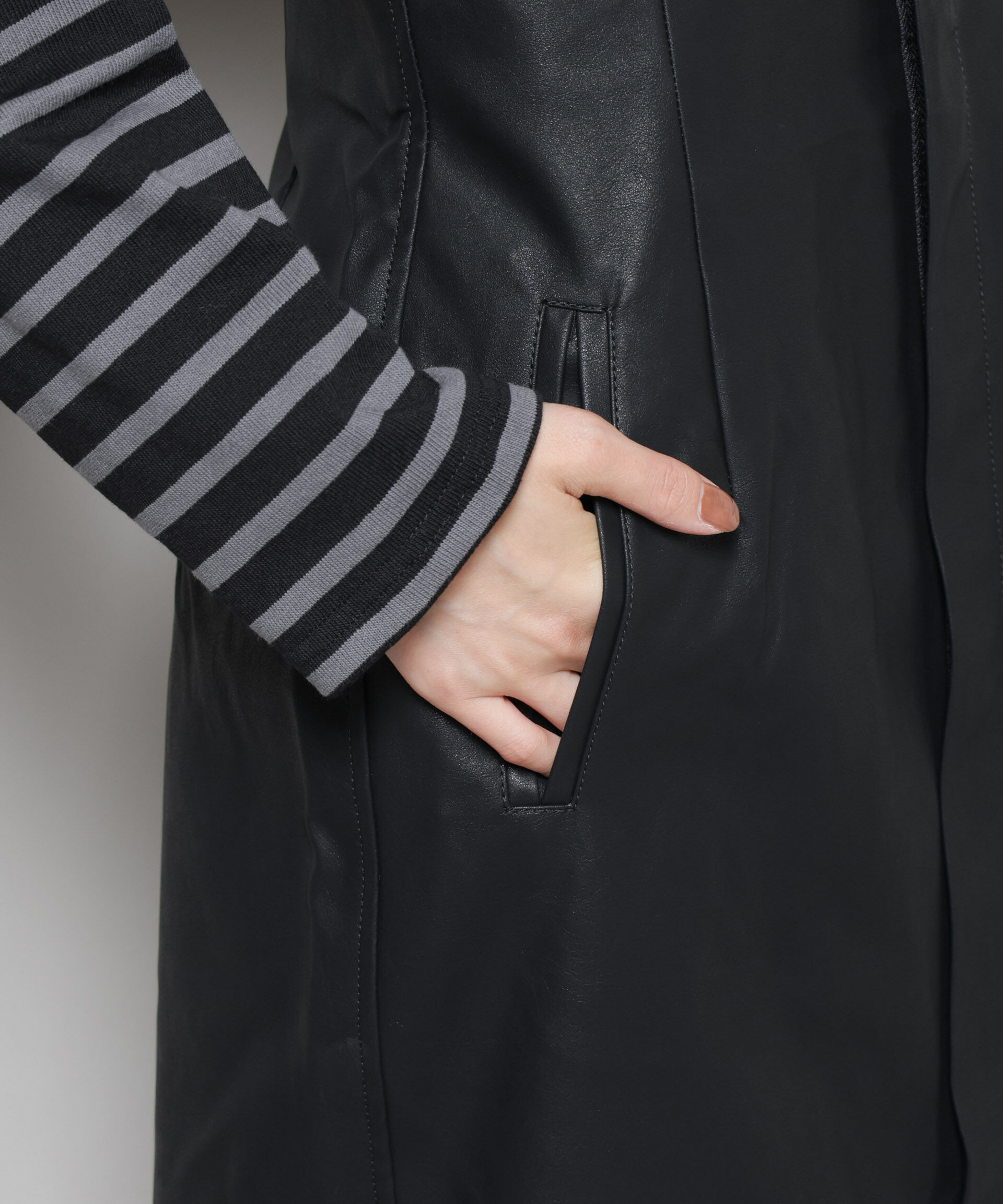 nano･universe「UNIVERSAL OVERALL/TIGHT ECO LEATHER」|ワンピース|