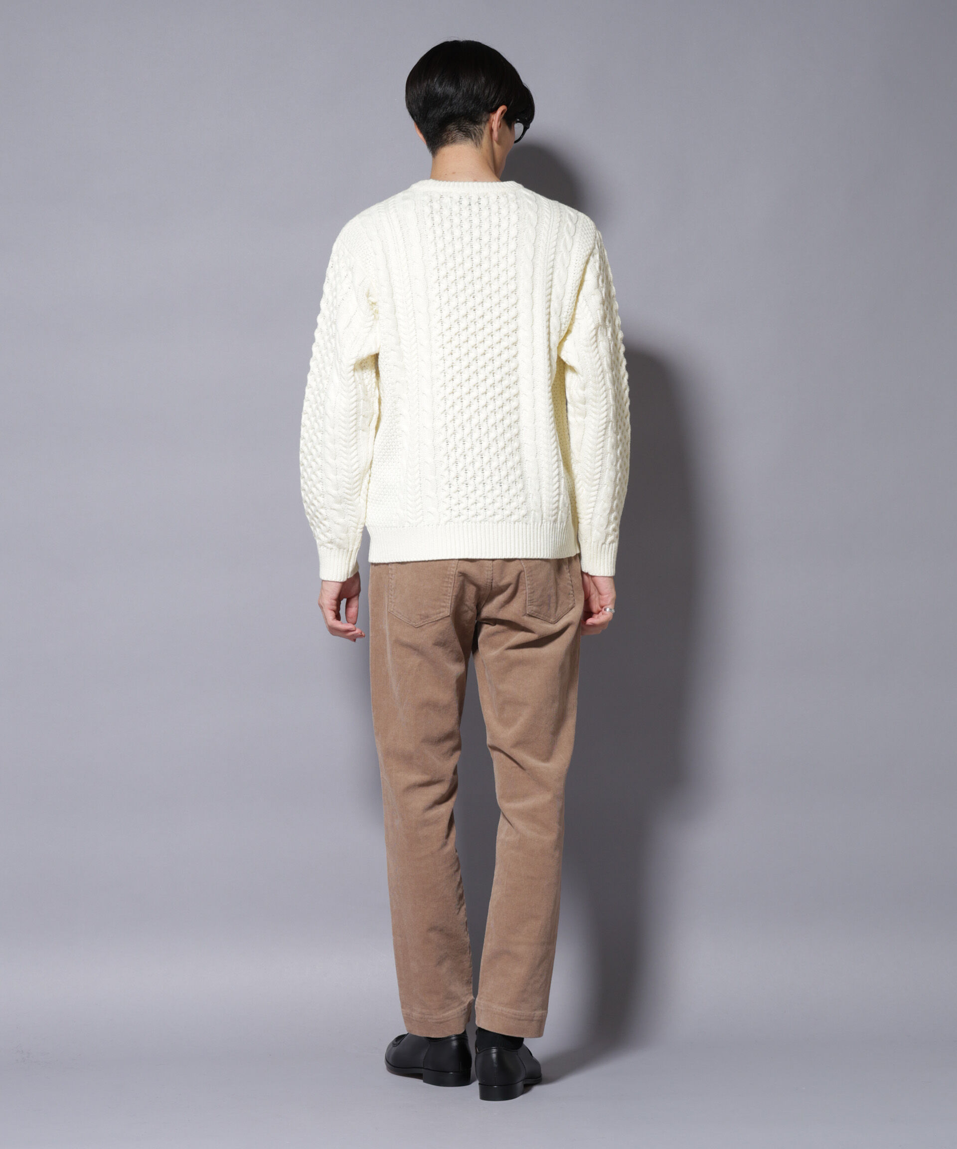 nano･universe「ローゲージケーブルニット」|ニット・セーター|