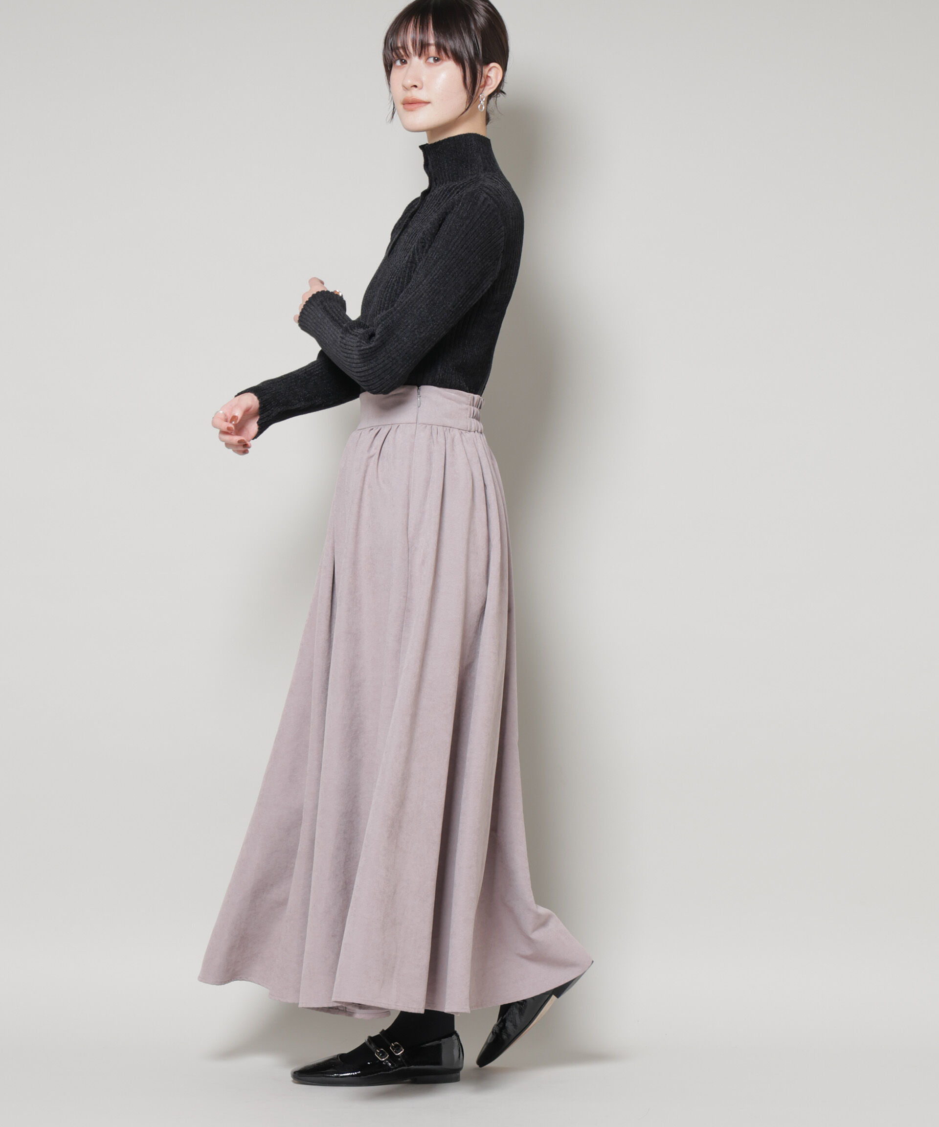 nano･universe「起毛ピーチギャザーボリュームスカート」|スカート|