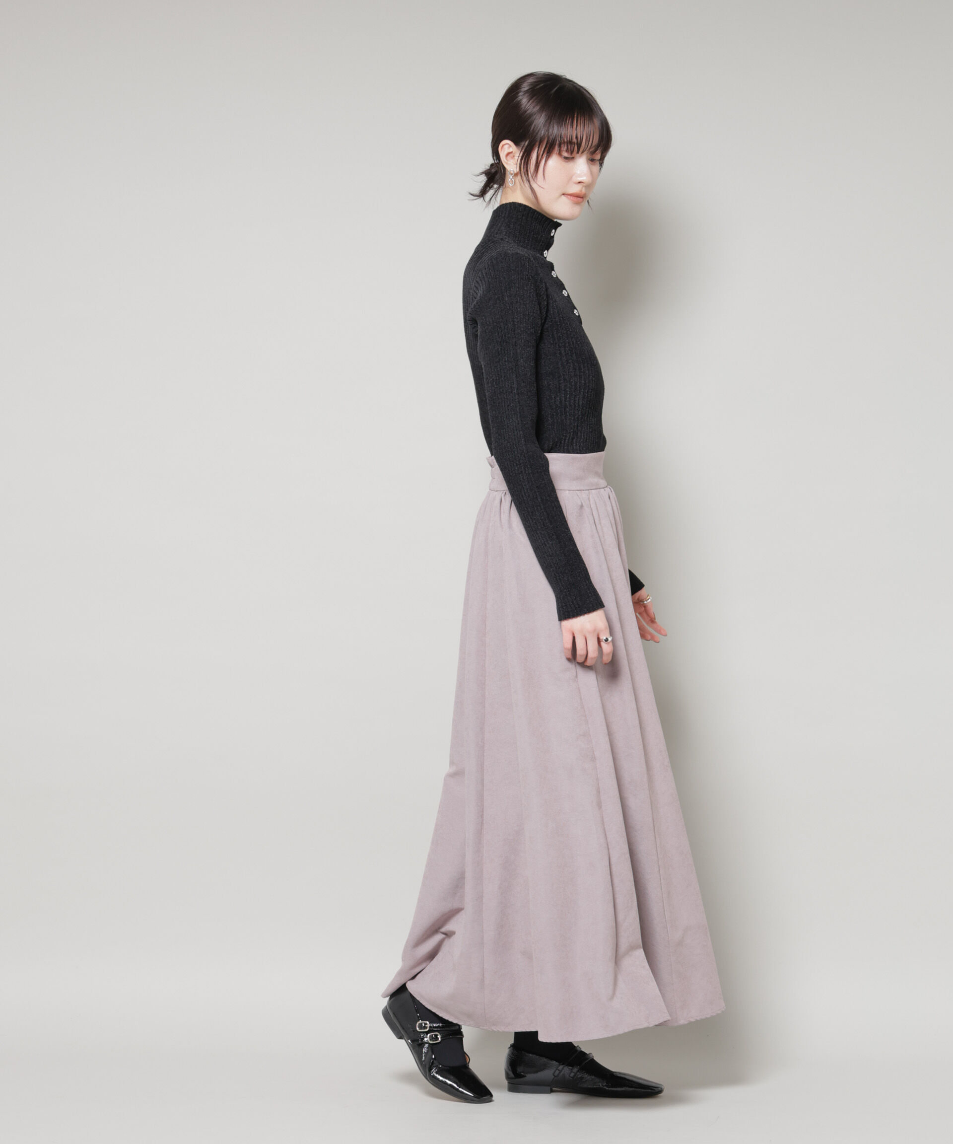 nano･universe「起毛ピーチギャザーボリュームスカート」|スカート|