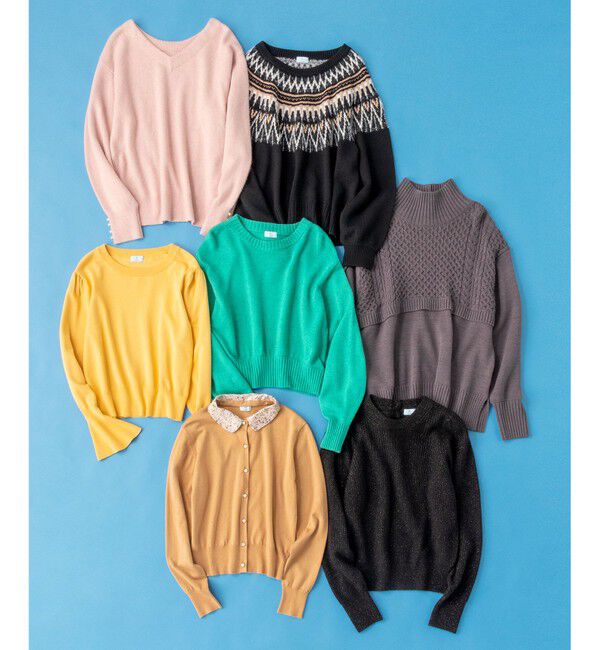 組曲「【洗える】レーヨンポリエステルキャンディースリーブ ニット」|ニット・セーター|