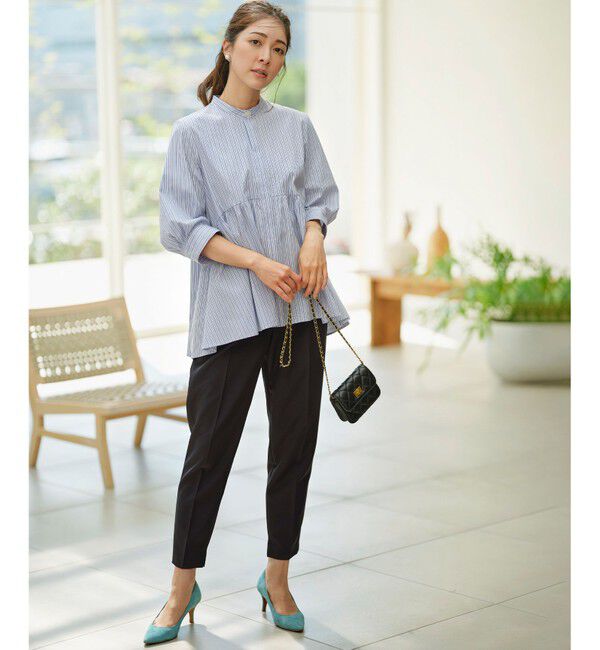 組曲「【WEB限定】コンパクトシャーティング ペプラムブラウス」|シャツ・ブラウス|