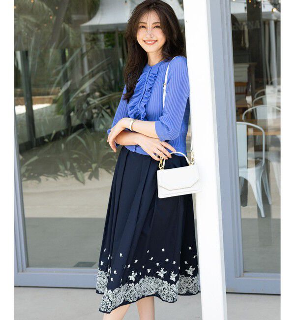 組曲「レースパネルプリント タックフレアスカート」|スカート|