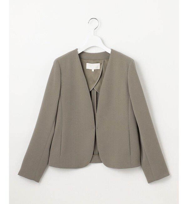 自由区「【セットアップ対応】トリアセダブルクロスノーカラー ジャケット」|ノーカラージャケット|