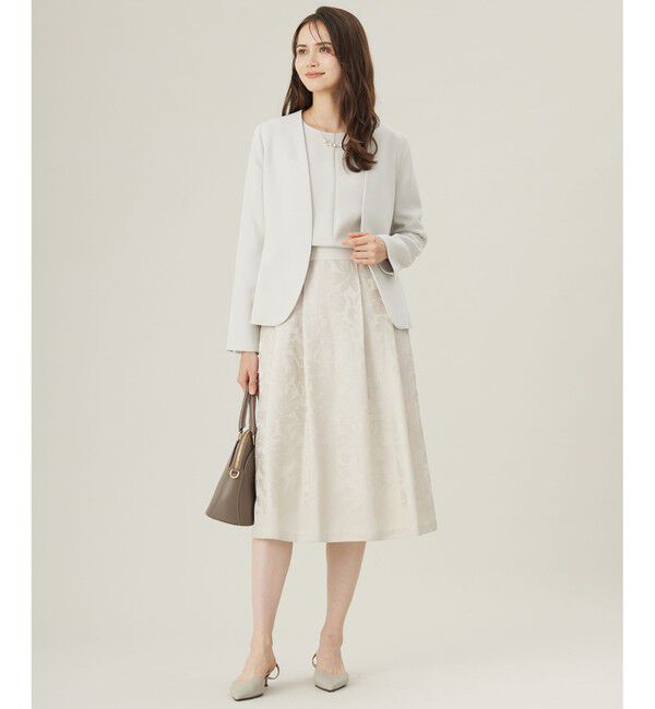 自由区「【セットアップ対応】トリアセダブルクロスノーカラー ジャケット」|ノーカラージャケット|