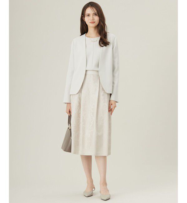 自由区「【セットアップ対応】トリアセダブルクロスノーカラー ジャケット」|ノーカラージャケット|