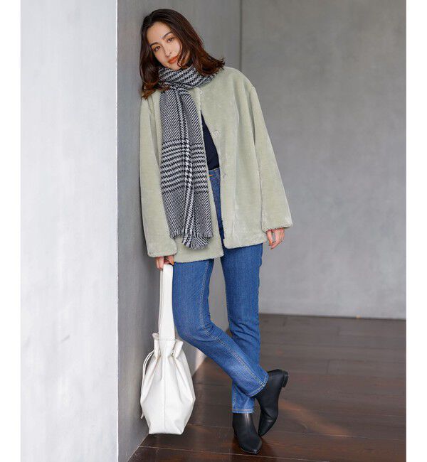 23区「シルケットウール チェック ストール」|ストール|