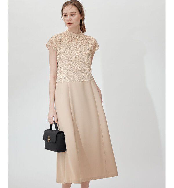 23区「【APPLAUDIR】レースコンビ ドレス」|ドレス|ベージュ系