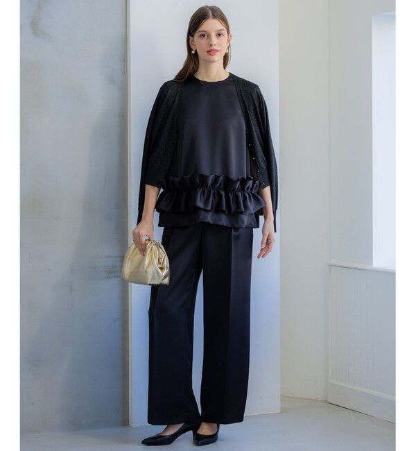 23区「【APPLAUDIR】クリアダブルサテン フリルヘム ブラウス」|シャツ・ブラウス|