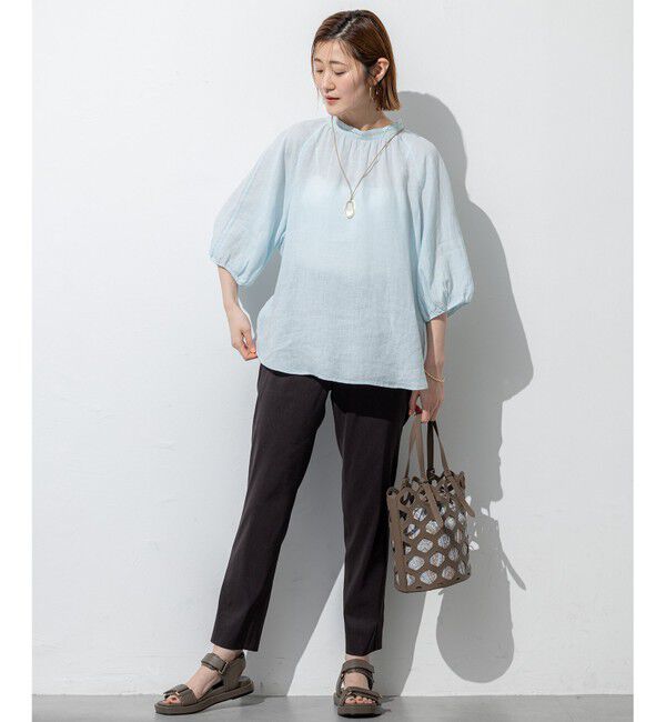 23区「【洗える】リネンレーヨンストレッチ テーパード パンツ」|その他|