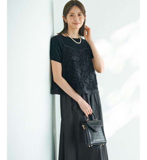 23区「【好評につき追加生産/洗える】リボンエンブロイダリー キャミソール」|シャツ・ブラウス|