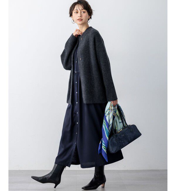 23区「【見上愛さん着用】ラクーンブレンドダブルフェイス ニット アウター」|カーディガン|