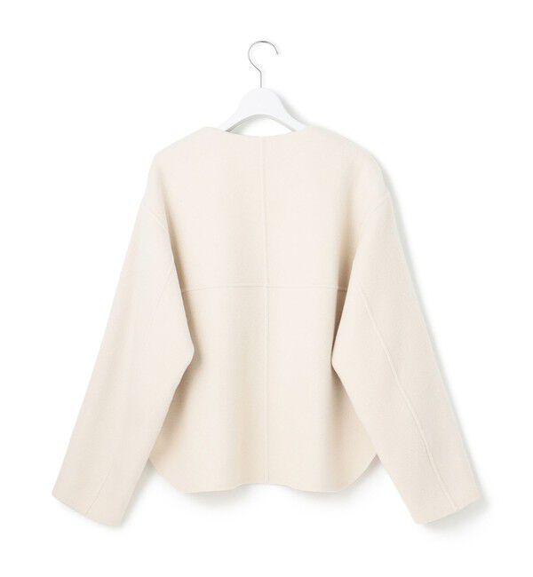 23区「ウールライトリバー ノーカラー ショートコート」|ノーカラーコート|